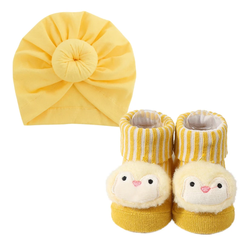 2pcs Cute Baby Hat + Socks Set Doughnut Cotton Turban Baby Hat Cute Cartoon Animal Socks Newborn Beanies Cap Hair Accessories
2pcs Cute Baby Hat + Socks Set Doughnut Cotton Turban Baby Hat Cute Cartoon Animal Socks Newborn Beanies Cap Hair Accessories