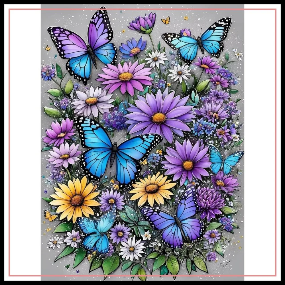 Butterfly Flower Diamond Art Painting Kit, Full Drill 5D Round Gems, DIY Craft 12x16in
Butterfly Flower Diamond Art Painting Kit, Full Drill 5D Round Gems, DIY Craft 12x16in
