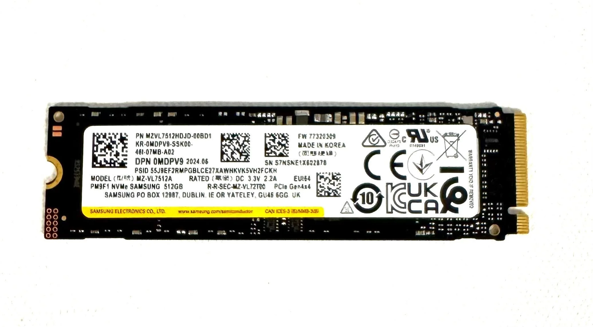 Dell MDPV9 PM9F1 512 GB Solid State Drive - NVMe - PCI-Express Gen 4 X 4 - M2 2280 - M-key - Used-Like New
Dell MDPV9 PM9F1 512 GB Solid State Drive - NVMe - PCI-Express Gen 4 X 4 - M2 2280 - M-key - Used-Like New