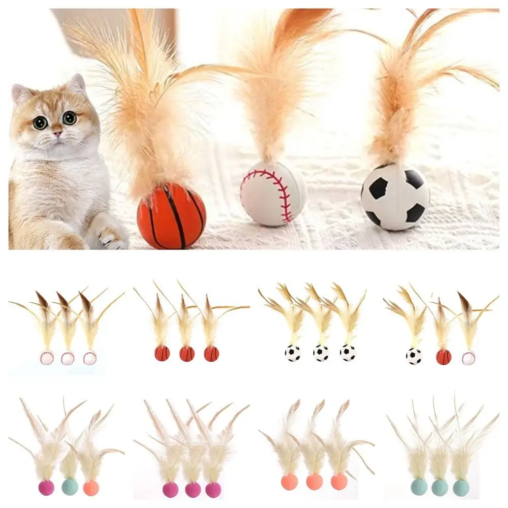 3Pcs Solid Biting Cat Interactive Ball Toy with Feathers Self Fun Cat Toy Bouncing Balls Interactive Play Elastic
3Pcs Solid Biting Cat Interactive Ball Toy with Feathers Self Fun Cat Toy Bouncing Balls Interactive Play Elastic