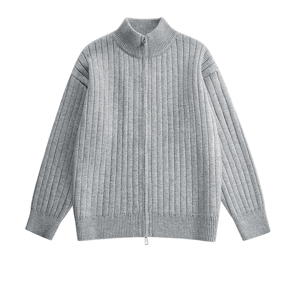 Stand Collar Ribbed Knit Cardigan Men's Spring Autumn New Striped Long Sleeve Sweater Outerwear Winter Casual Open Front Sweater
Stand Collar Ribbed Knit Cardigan Men's Spring Autumn New Striped Long Sleeve Sweater Outerwear Winter Casual Open Front Sweater