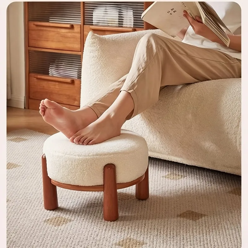 Soft Cushioned Round Solid Wood Foot Stool, Cream Style Multi-Purpose Low Step Stool, Practical Shoe Changing Bench
Soft Cushioned Round Solid Wood Foot Stool, Cream Style Multi-Purpose Low Step Stool, Practical Shoe Changing Bench