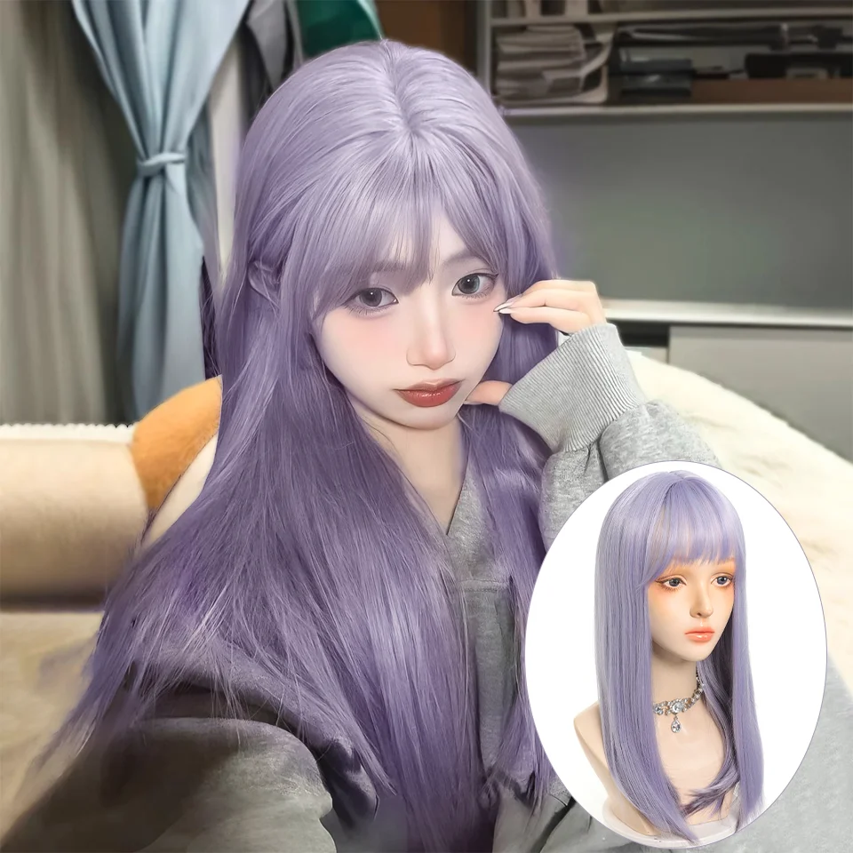 LUPU 24-дюймовые фиолетовые Синтетические прямые парики, с челкой, стандартные фиолетовые термостойкие волосы из волокна, парики для женщин, косплей
LUPU 24-дюймовые фиолетовые Синтетические прямые парики, с челкой, стандартные фиолетовые термостойкие волосы из волокна, парики для женщин, косплей