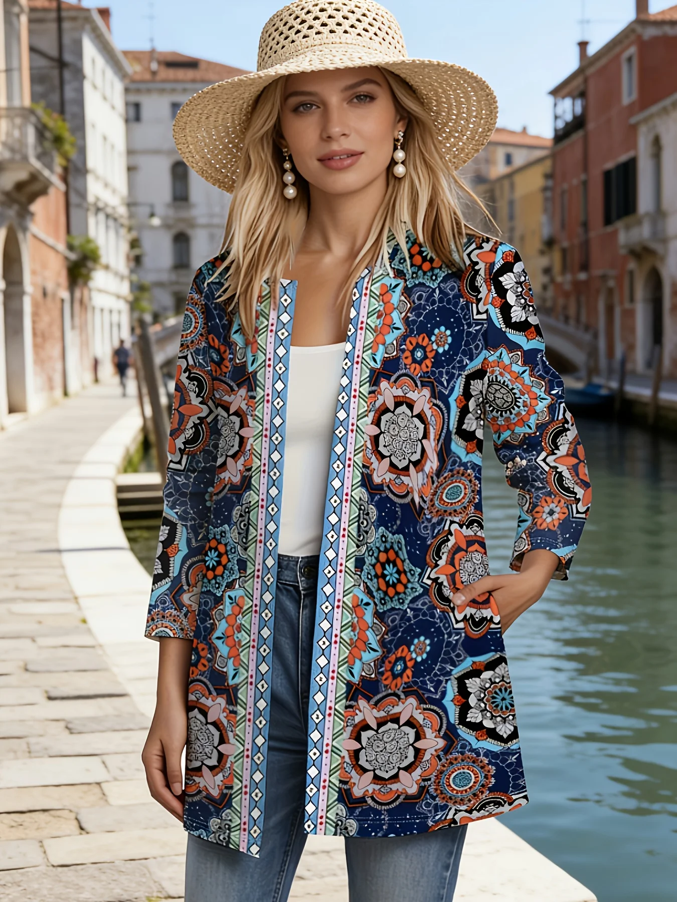 Printed Design Colorful Floral Geometric Pattern Print casual style ladies' jacket
Printed Design Colorful Floral Geometric Pattern Print casual style ladies' jacket
