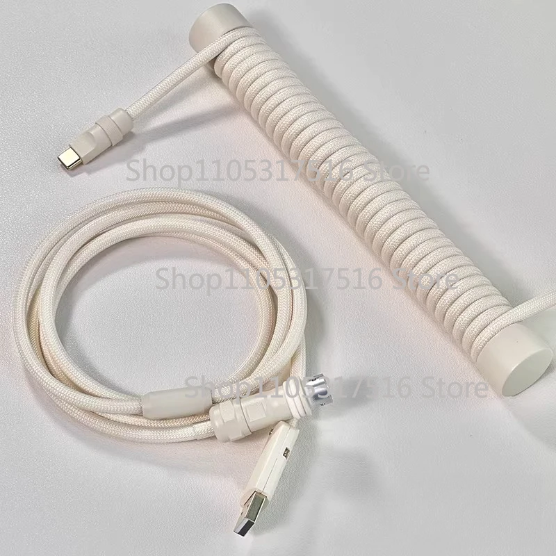 For Unknown error Custom mechanical keyboard spiral aviation cable line Mammoth Ivory White with cable clamps Z38
For Unknown error Custom mechanical keyboard spiral aviation cable line Mammoth Ivory White with cable clamps Z38
