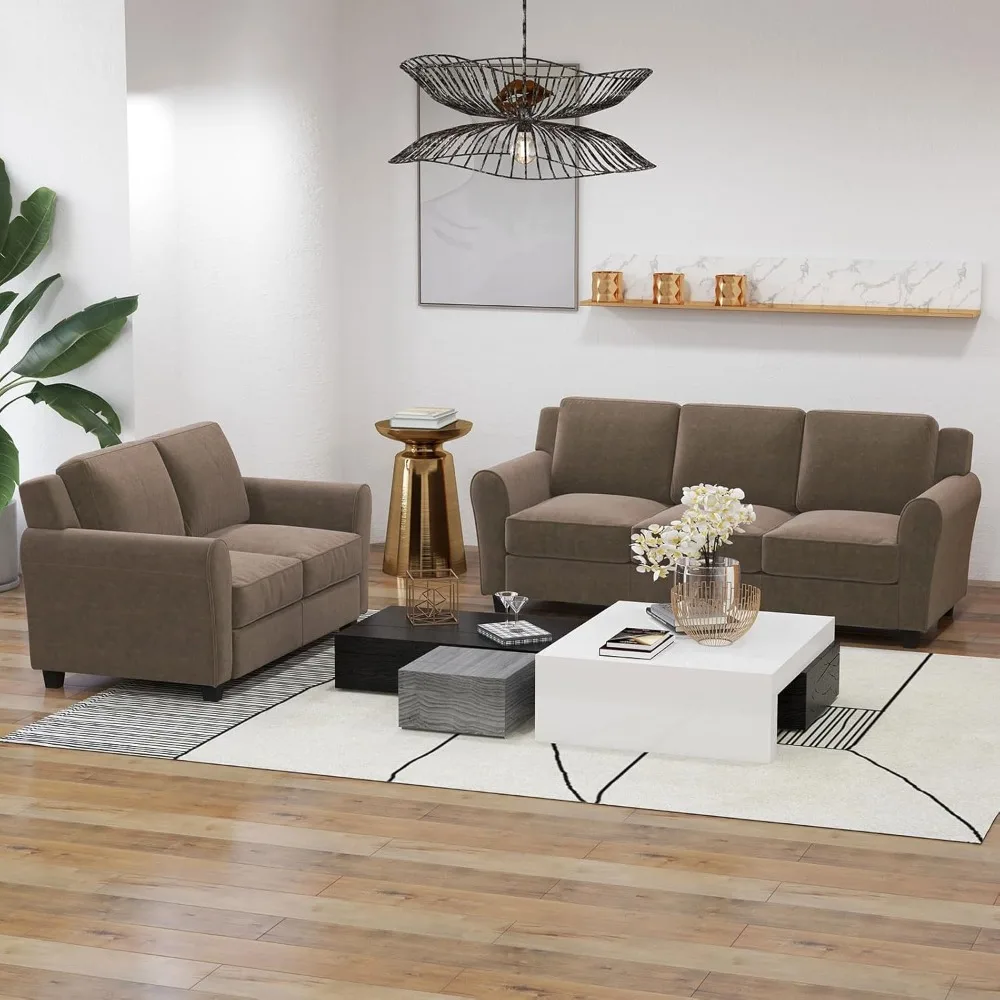 2 Piece Sofa Set, 2-Seater and 3-Seater Sofa Couch, Modern Comfy Sofa with Thicked Cushion for Living Room Apartment Office, Br
2 Piece Sofa Set, 2-Seater and 3-Seater Sofa Couch, Modern Comfy Sofa with Thicked Cushion for Living Room Apartment Office, Br
