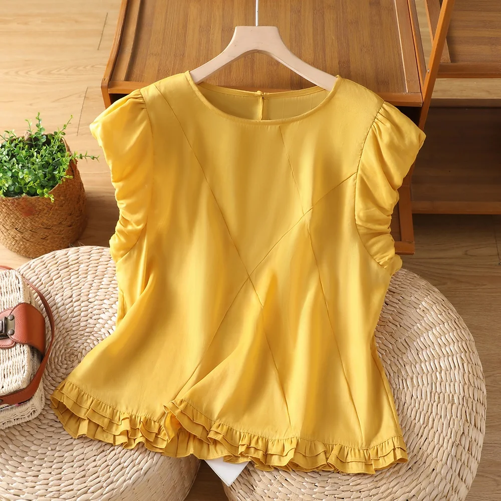 Slimming plus Size Women's T-Shirt round Neck Short Sleeve Casual Fashionable Base Shirt Artistic Style Summer New Arrival
Slimming plus Size Women's T-Shirt round Neck Short Sleeve Casual Fashionable Base Shirt Artistic Style Summer New Arrival