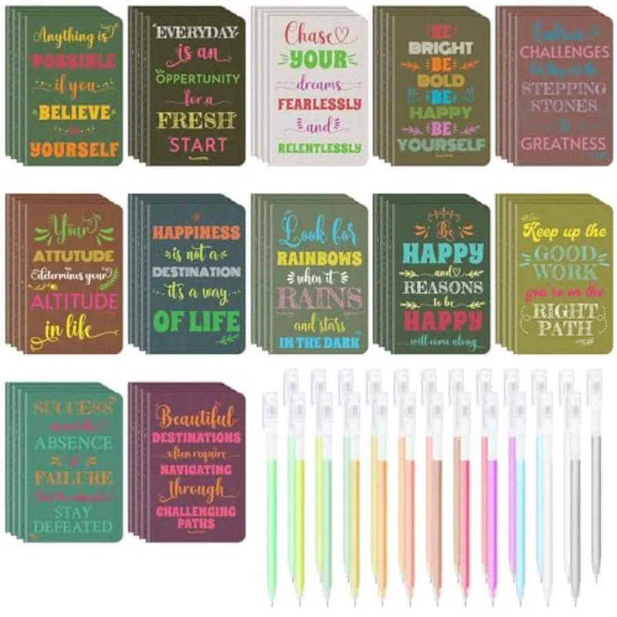 Pcs Mini Inspirational Notebooks Bulk with Pcs Pens Small Pocket Journal Notepads Set Motivational Bulk Gifts for Women Men Tea
Pcs Mini Inspirational Notebooks Bulk with Pcs Pens Small Pocket Journal Notepads Set Motivational Bulk Gifts for Women Men Tea
