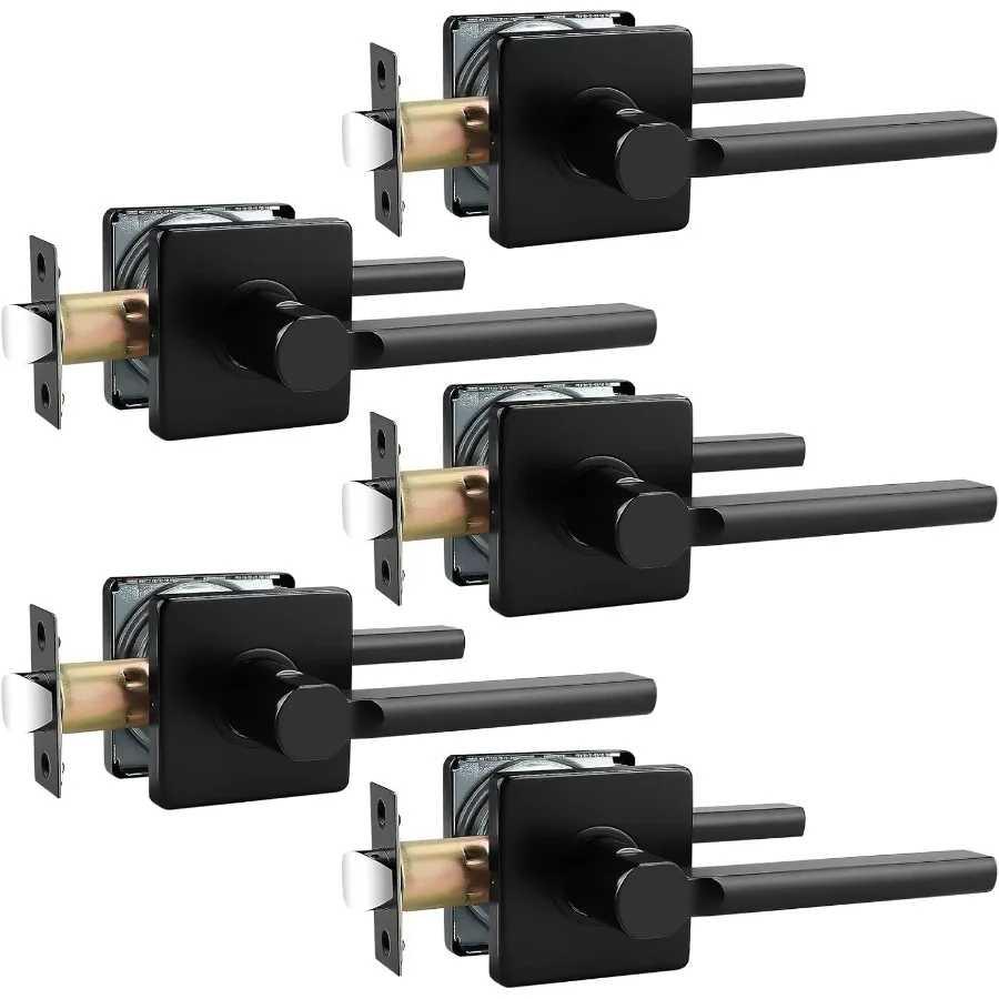 5 Pack Passage Lever Door Handle Lock NonLocking Keyless Square Lever for Hall and Closet with Matte Black Finish Ideal for Int
5 Pack Passage Lever Door Handle Lock NonLocking Keyless Square Lever for Hall and Closet with Matte Black Finish Ideal for Int