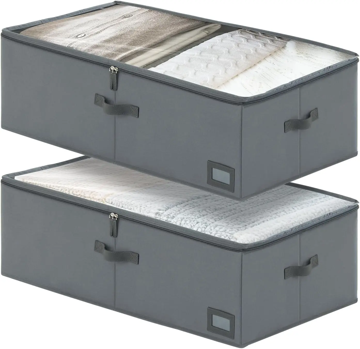 10-Inch Under Bed Storage Containers (2-Pack) | Clear Foldable Organizer for Clothing & Blankets
10-Inch Under Bed Storage Containers (2-Pack) | Clear Foldable Organizer for Clothing & Blankets