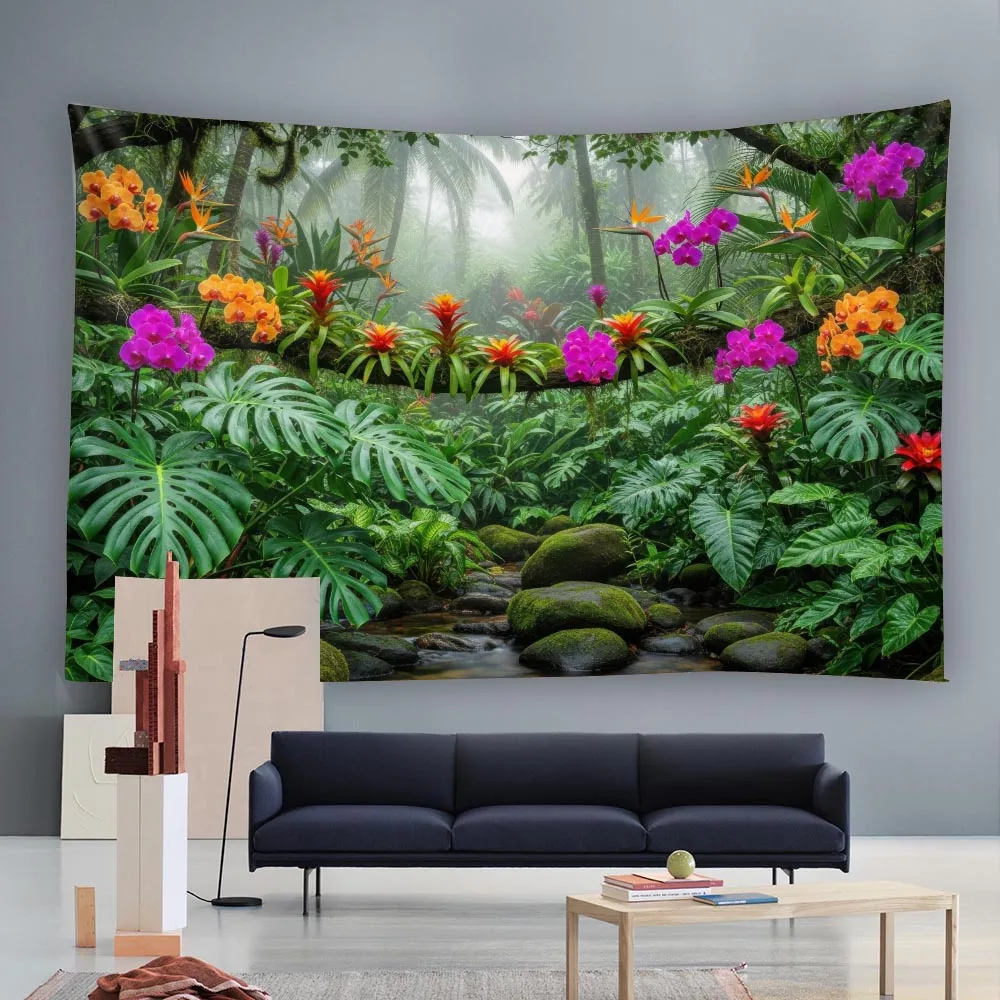 Natural scenery tapestry in multiple sizes, jungle plant flower wall hanging cloth, bedroom living room home art decoration
Natural scenery tapestry in multiple sizes, jungle plant flower wall hanging cloth, bedroom living room home art decoration