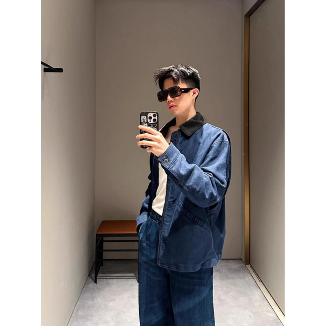 American Retro k Blue Canvas Harlandon Workwear Jaet Cleanfit Detroit ort Sle Men's Faion Outerwear Polyester Fiber
American Retro k Blue Canvas Harlandon Workwear Jaet Cleanfit Detroit ort Sle Men's Faion Outerwear Polyester Fiber