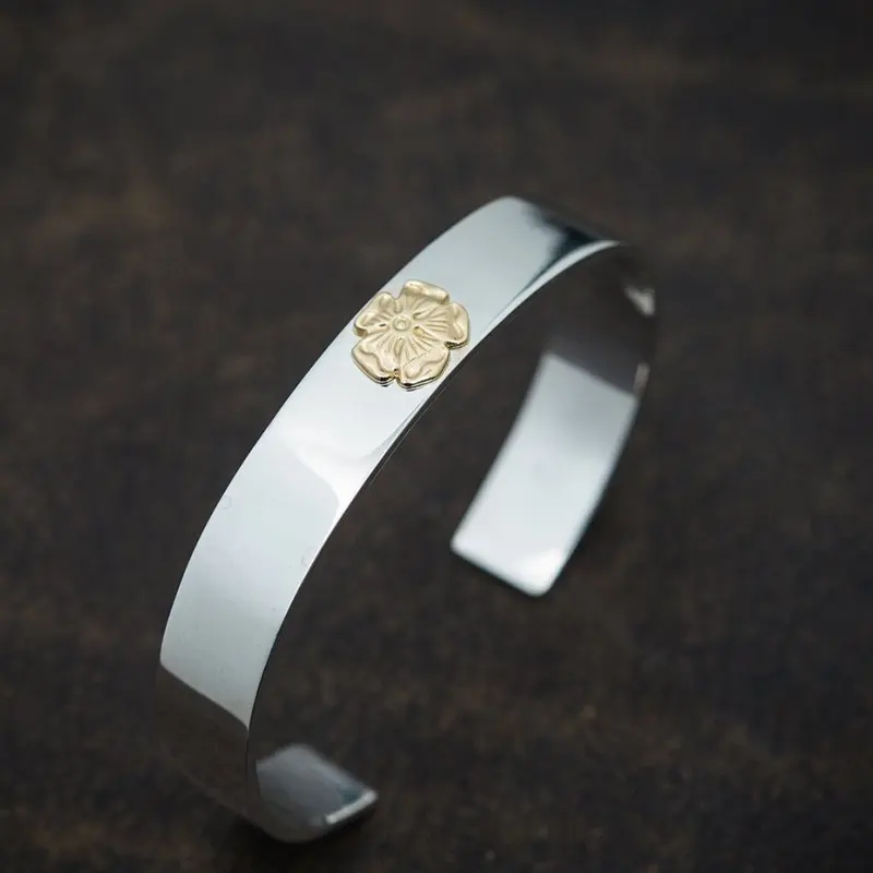 Fashionable s925 Sterling Silver Couple Jewelry Bracelet Handmade Wide Face Japanese and Korean Bracelet Personalized
Fashionable s925 Sterling Silver Couple Jewelry Bracelet Handmade Wide Face Japanese and Korean Bracelet Personalized