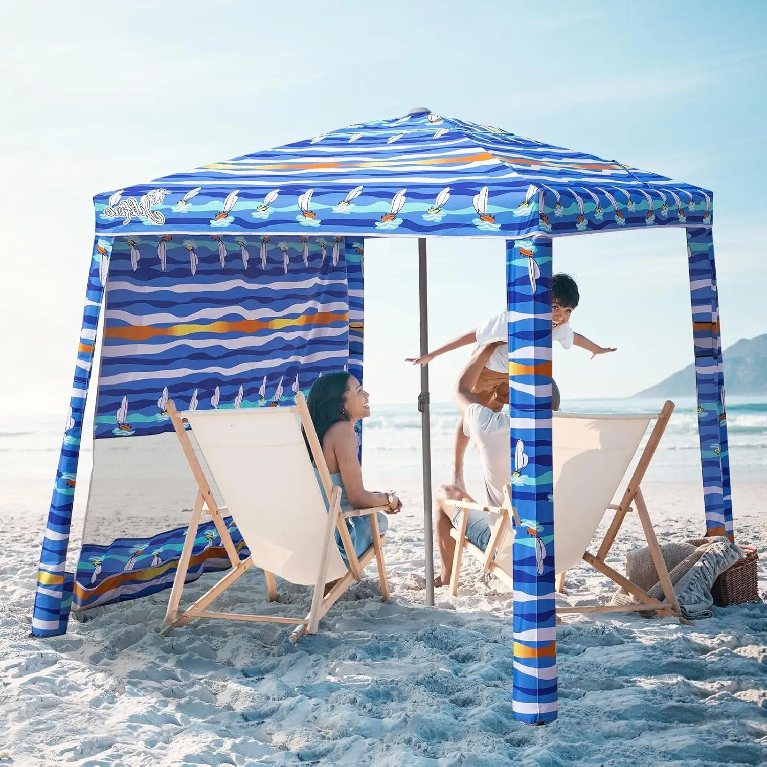 Beach Cabana, 6.2'×6.2' Beach Canopy with Side Wall, UPF 50+ UV Protection Easy Setup Tent Sun Shelter(Summer Sailboat)
Beach Cabana, 6.2'×6.2' Beach Canopy with Side Wall, UPF 50+ UV Protection Easy Setup Tent Sun Shelter(Summer Sailboat)