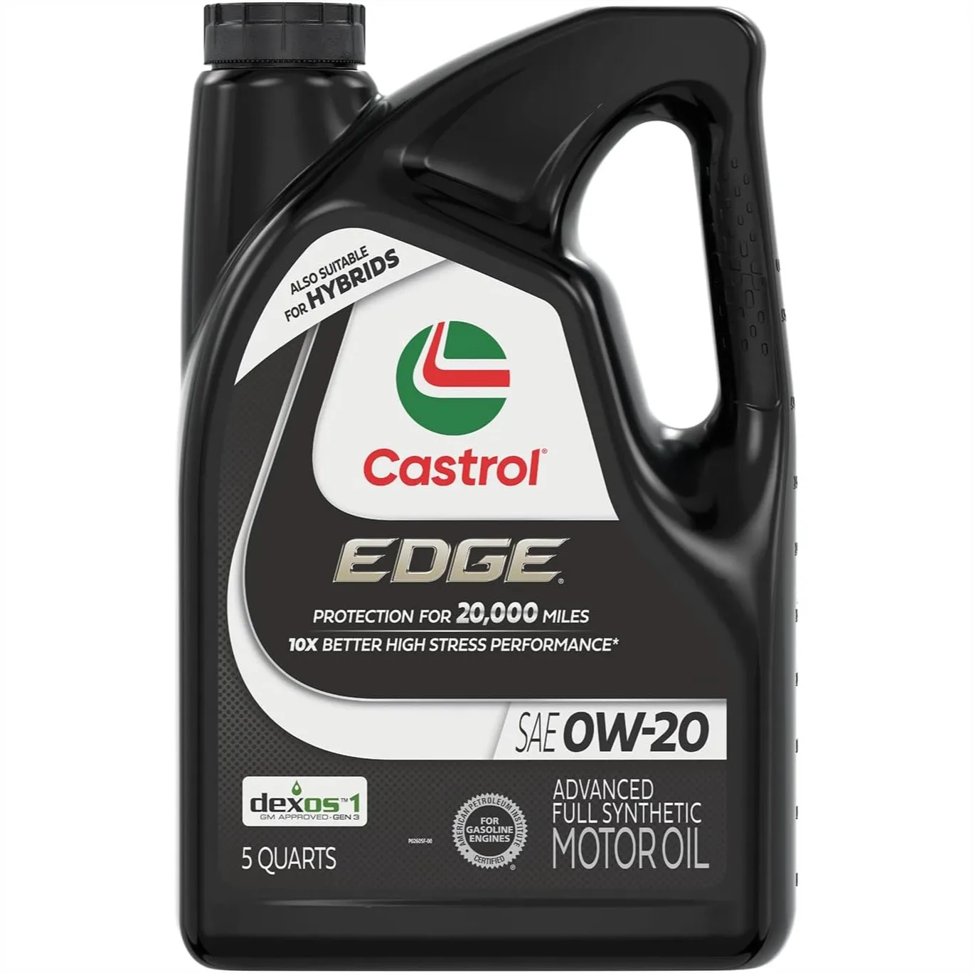 0W-20 Full Synthetic Motor Oil, 5 Quarts - Castrol EDGE Advanced, 20K Miles Protection
0W-20 Full Synthetic Motor Oil, 5 Quarts - Castrol EDGE Advanced, 20K Miles Protection