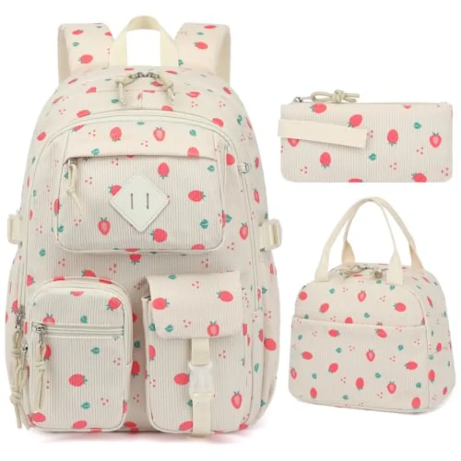 Corduroy 3-Piece Backpack Set for Girls Boys School Bookbag, Backpacks with Lunch Box and Pencil Case Ages 8-18 -Strawberry
Corduroy 3-Piece Backpack Set for Girls Boys School Bookbag, Backpacks with Lunch Box and Pencil Case Ages 8-18 -Strawberry