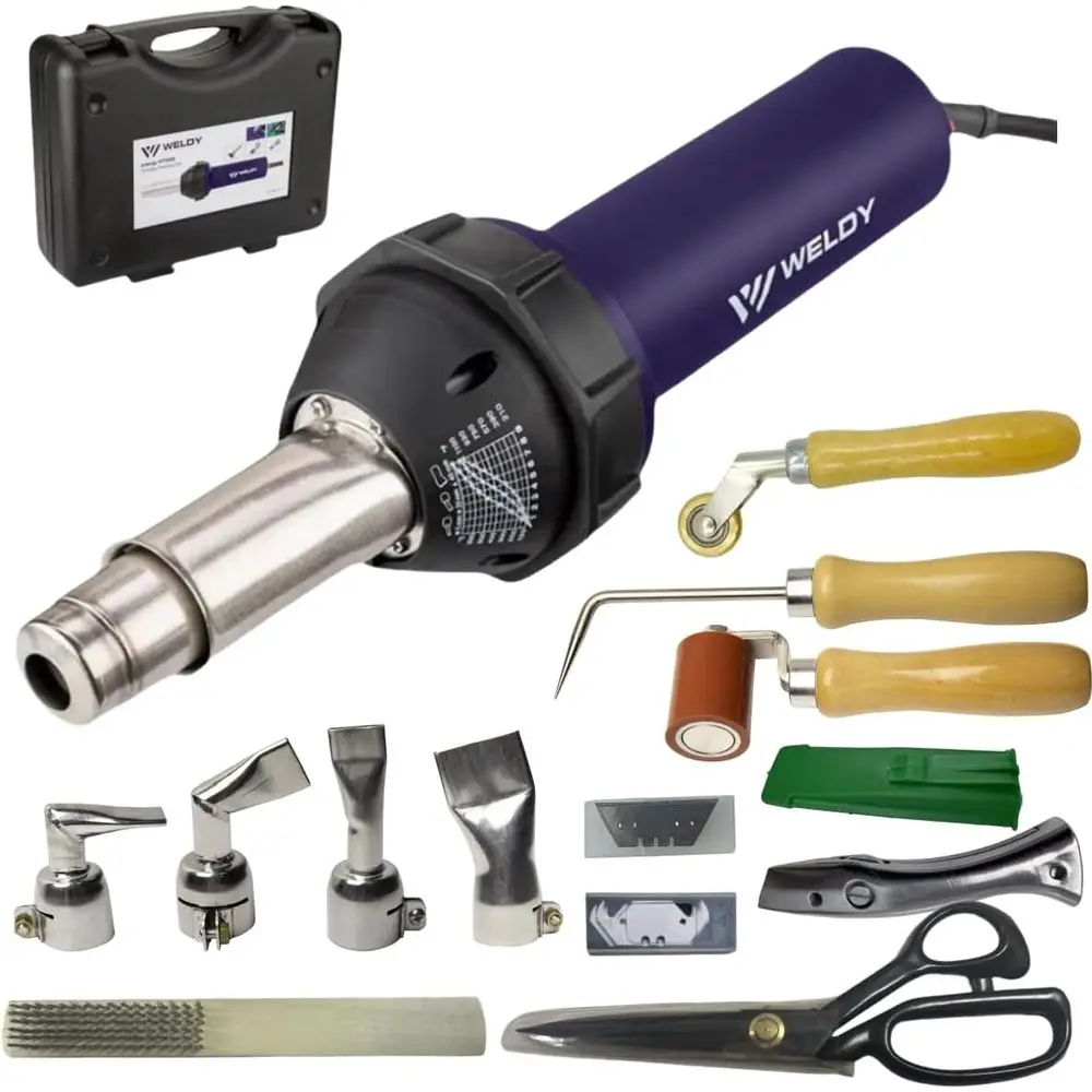 Plastic Welding Hot Air Gun with 120V Power and Comprehensive Accessory Kit
Plastic Welding Hot Air Gun with 120V Power and Comprehensive Accessory Kit