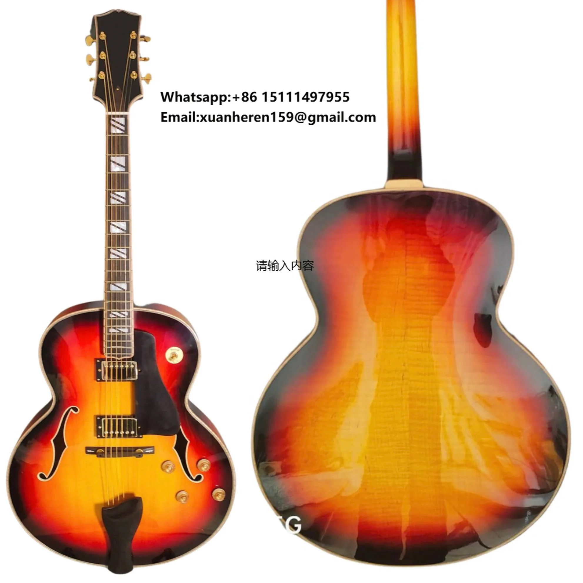 Acoustic Hollow Guitar Handcrafted Solid Maple Wood Jazz Guitar Instruments Musical
Acoustic Hollow Guitar Handcrafted Solid Maple Wood Jazz Guitar Instruments Musical