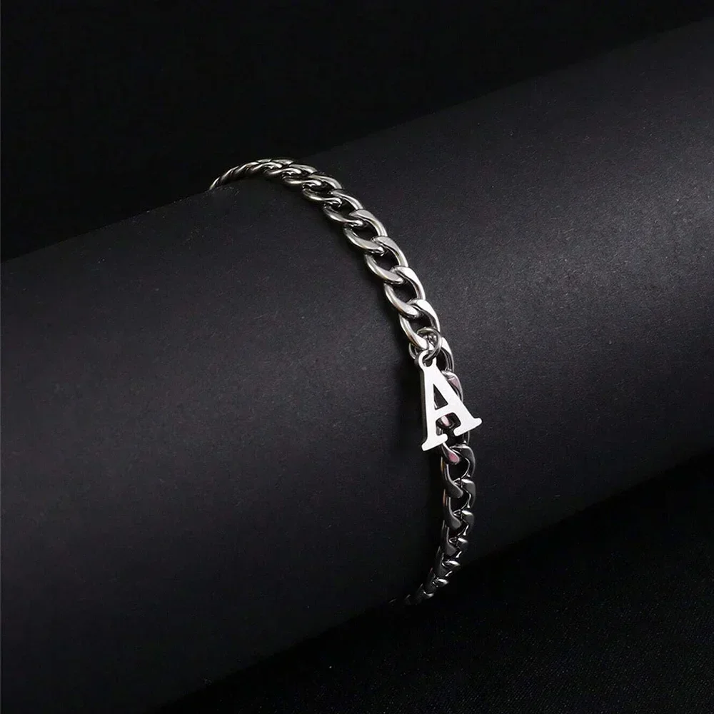 Silver Color A-Z Initial Bracelets for Men Women, Never Fade Stainless Steel Cuban Chain Bracelet with 26 Letter Alphabet
Silver Color A-Z Initial Bracelets for Men Women, Never Fade Stainless Steel Cuban Chain Bracelet with 26 Letter Alphabet