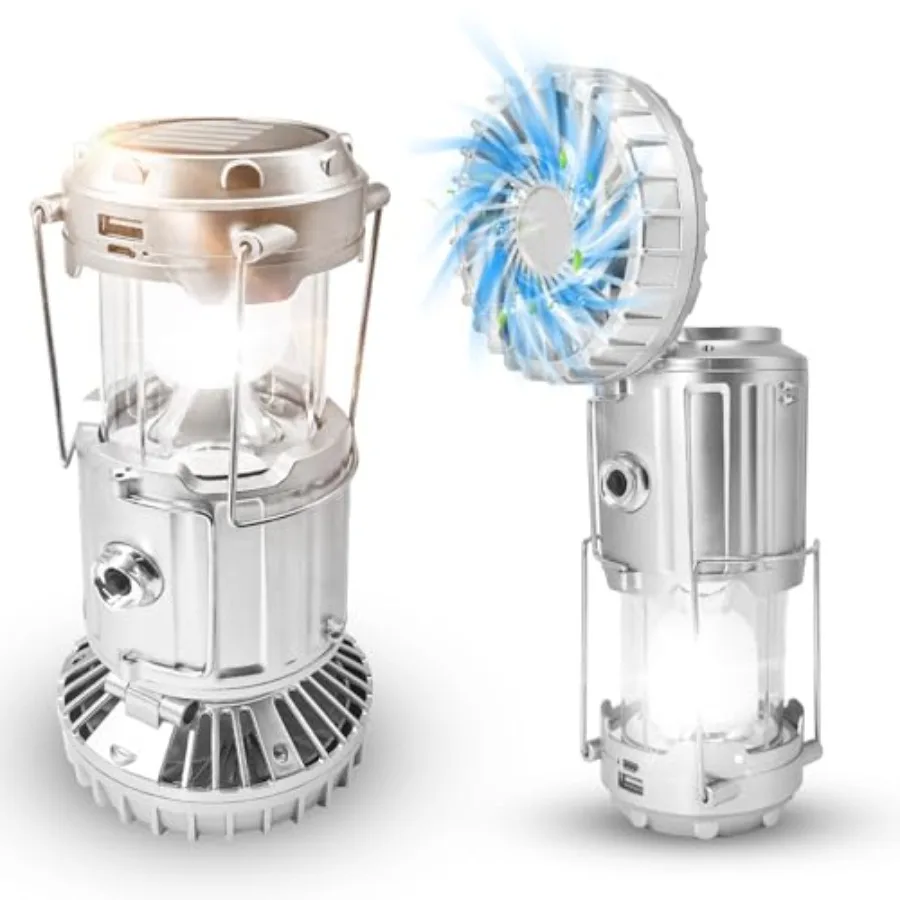 Solar Camping Lantern with Fan, Collapsible USB Rechargeable and Battery Powered Emergency Hanging Lights for Camping Tent Hurr
Solar Camping Lantern with Fan, Collapsible USB Rechargeable and Battery Powered Emergency Hanging Lights for Camping Tent Hurr