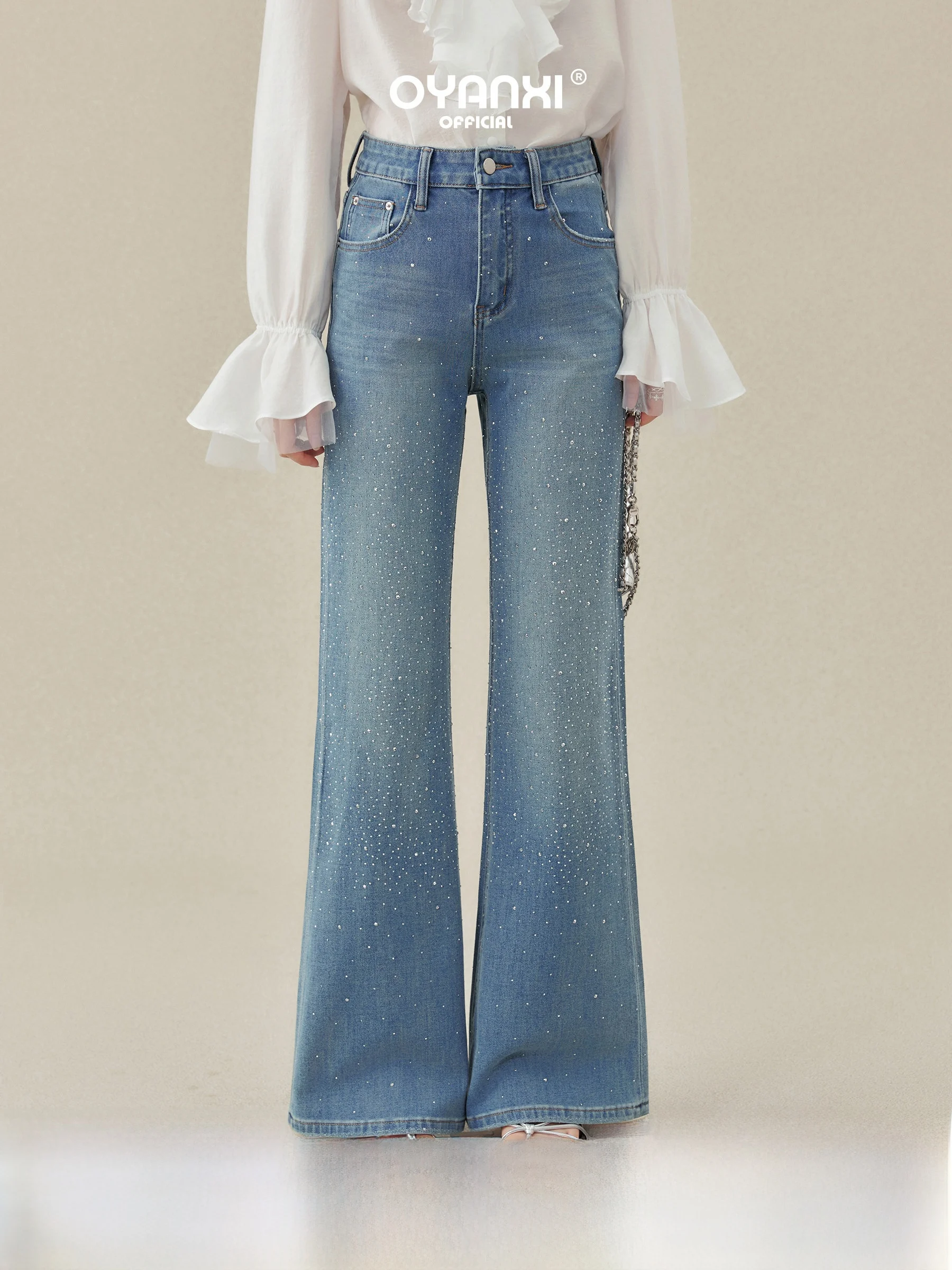 High Waist Shiny Rhinestone Wide Leg Jeans Women's Spring New Style 《 》Non-Matching Loose Fit Denim Pants
High Waist Shiny Rhinestone Wide Leg Jeans Women's Spring New Style 《 》Non-Matching Loose Fit Denim Pants