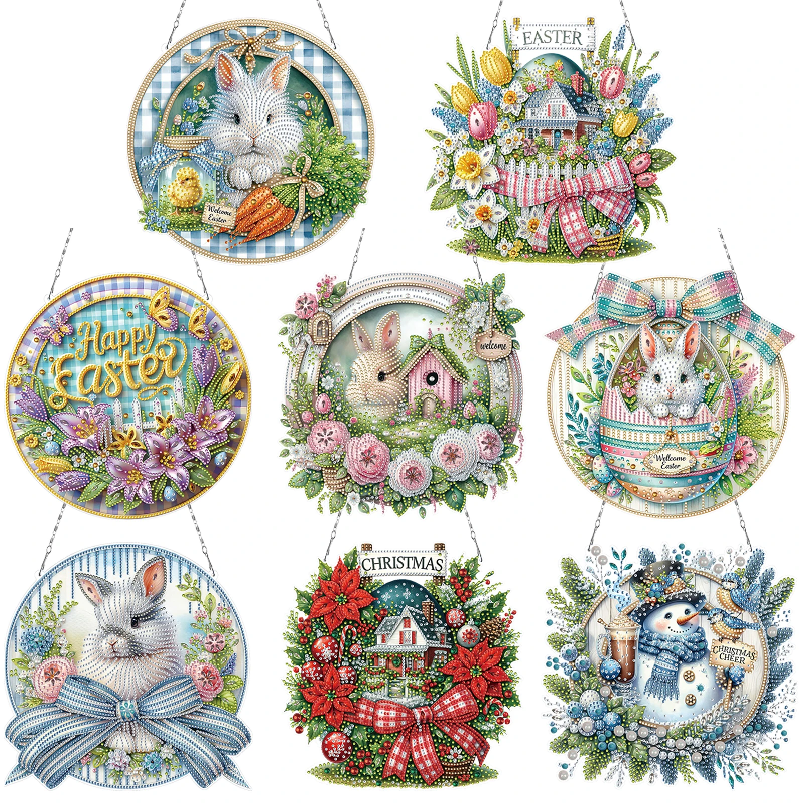 Holiday DIY 2D Flat Acrylic Double Sided Hanging Diamond Art Kits Diamond Art Pendant for Window Home Garden Wall Door Decor
Holiday DIY 2D Flat Acrylic Double Sided Hanging Diamond Art Kits Diamond Art Pendant for Window Home Garden Wall Door Decor