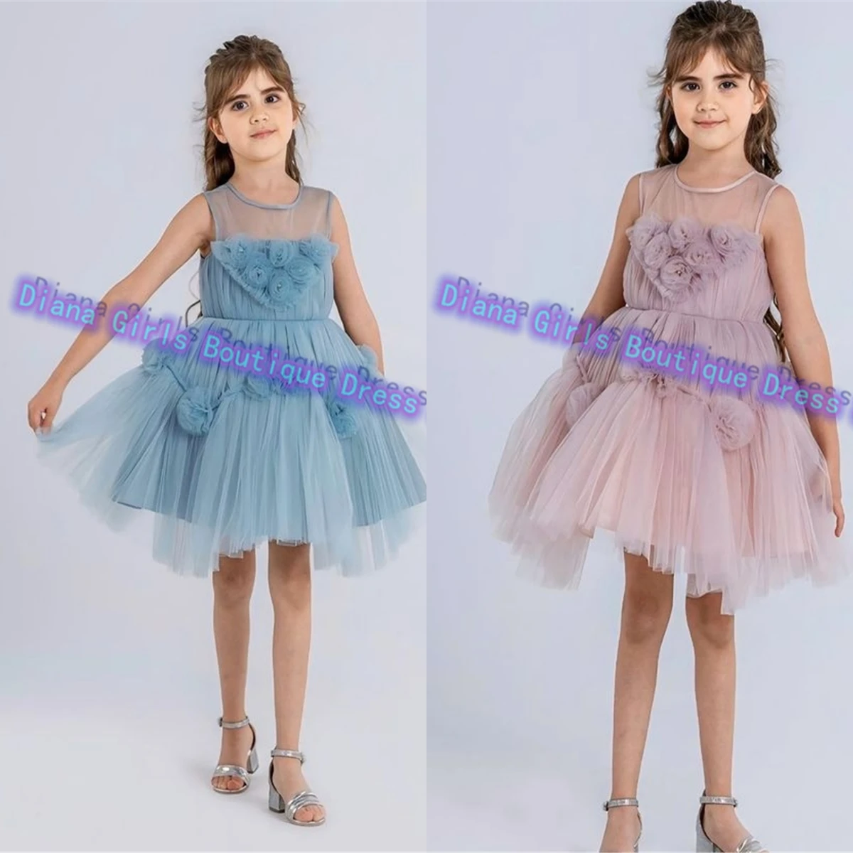 Customised Flower Girl Dress Blue Sleeveless Tulle Fluffy for Wedding Dresses Kids Birthday Party Banquet Princess Gowns
Customised Flower Girl Dress Blue Sleeveless Tulle Fluffy for Wedding Dresses Kids Birthday Party Banquet Princess Gowns