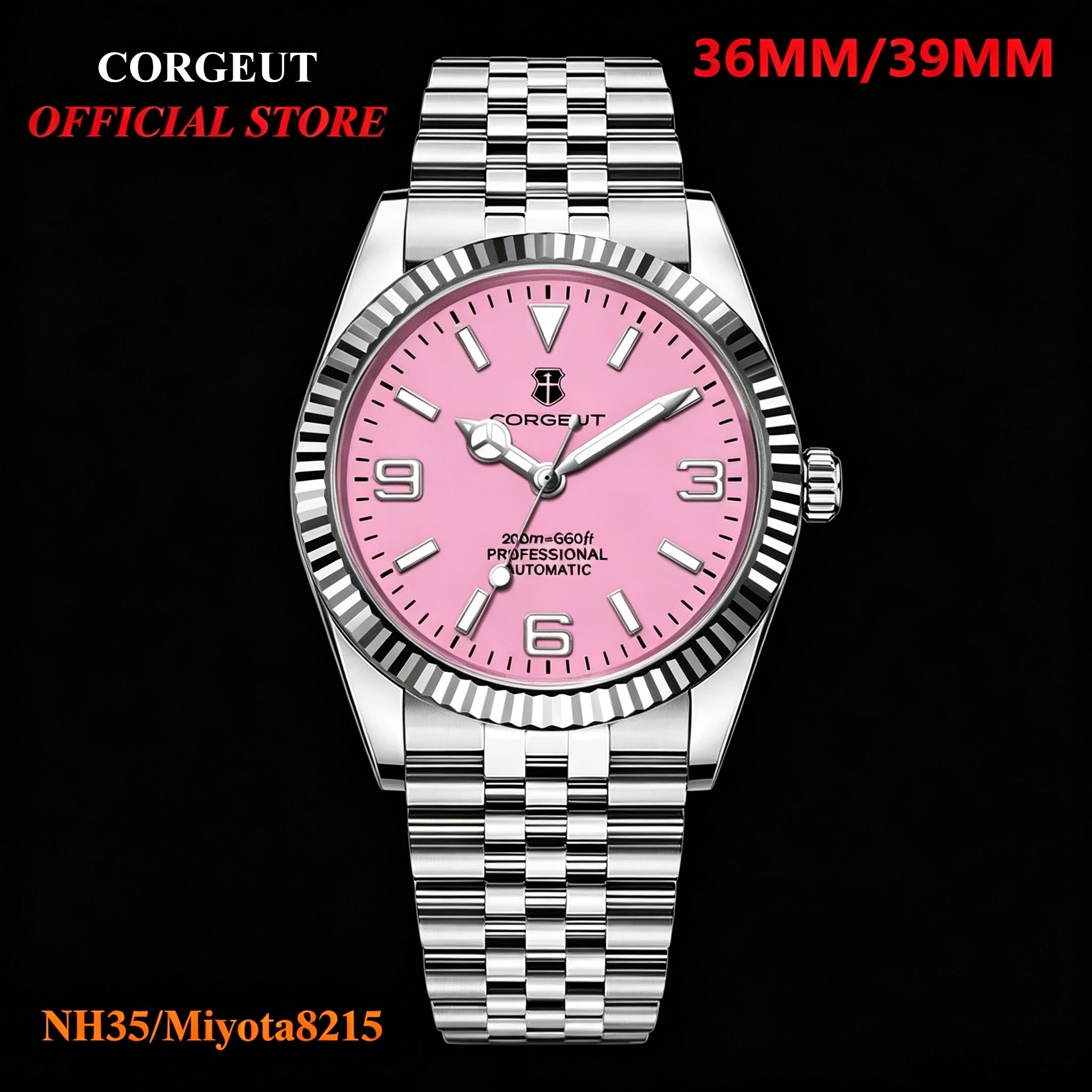CORGEUT 36/39MM Luxury NH35/8215 Movement Mechanical Wristwatches Jubliee strap Watch Sapphire reloj waterproof Watches Classic
CORGEUT 36/39MM Luxury NH35/8215 Movement Mechanical Wristwatches Jubliee strap Watch Sapphire reloj waterproof Watches Classic