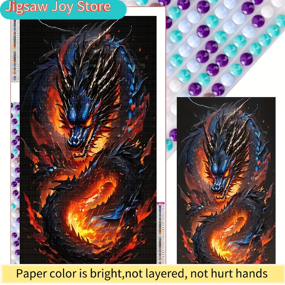 Алмазная вышивка ручной работы, 40*70 см/15.75*27.55 дюймов, на холсте, с круглыми стразами, «Темный пламенный дракон», мозаика, полная выкладка стразами
Алмазная вышивка ручной работы, 40*70 см/15.75*27.55 дюймов, на холсте, с круглыми стразами, «Темный пламенный дракон», мозаика, полная выкладка стразами
