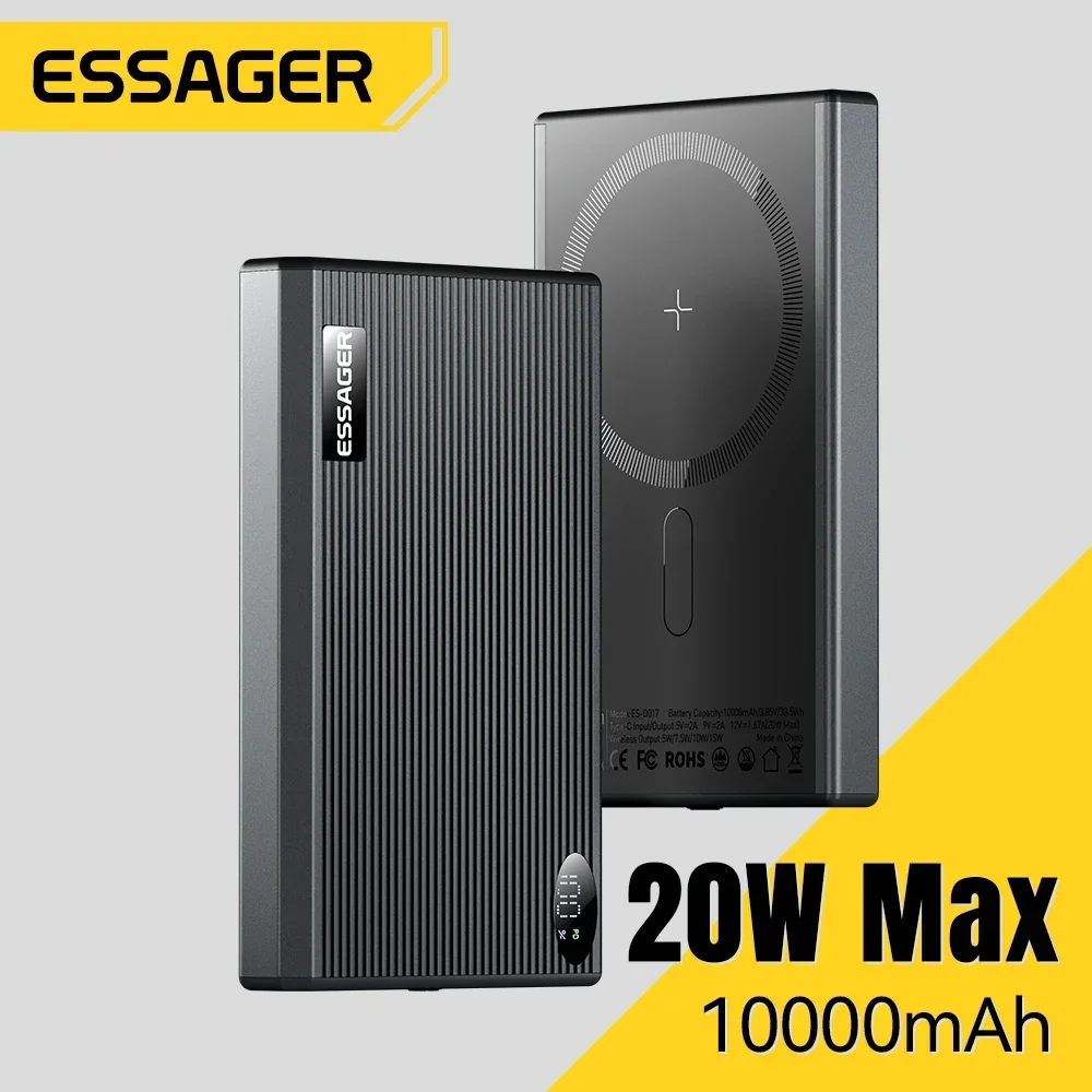 Essager 10000mAh 22W Magnetic Wireless Power Bank,Fast Charging for iPhone 16/15/14 Pro,Samsung S24/S23,Xiaomi,Portable Battery
Essager 10000mAh 22W Magnetic Wireless Power Bank,Fast Charging for iPhone 16/15/14 Pro,Samsung S24/S23,Xiaomi,Portable Battery