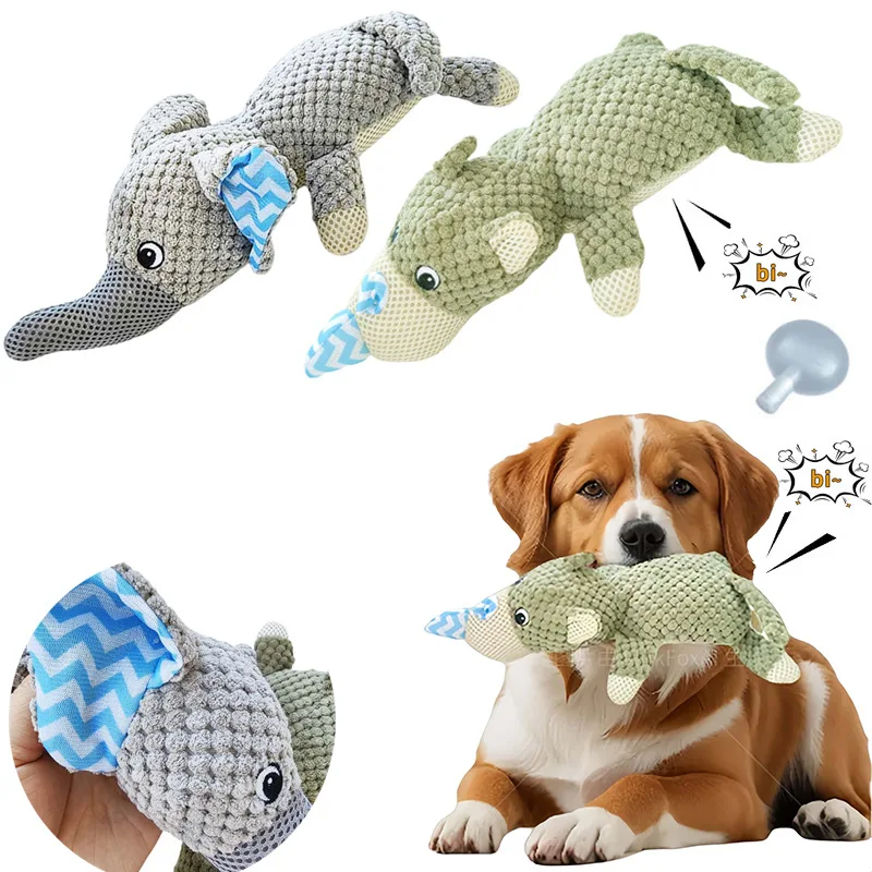 Indestructible Squeaky Plush Toys - Corn Fiber Elephant & Rhino for Aggressive Chewers, Double-Layer Anti-Tear with Rope Core
Indestructible Squeaky Plush Toys - Corn Fiber Elephant & Rhino for Aggressive Chewers, Double-Layer Anti-Tear with Rope Core