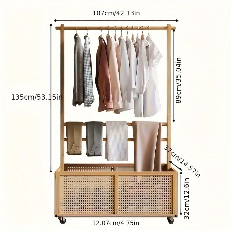 1pc Bamboo Freestanding Coat Rack with Storage - Multipurpose Vertical Clothes Organizer for Home, Bedroom, Office - Modern
1pc Bamboo Freestanding Coat Rack with Storage - Multipurpose Vertical Clothes Organizer for Home, Bedroom, Office - Modern