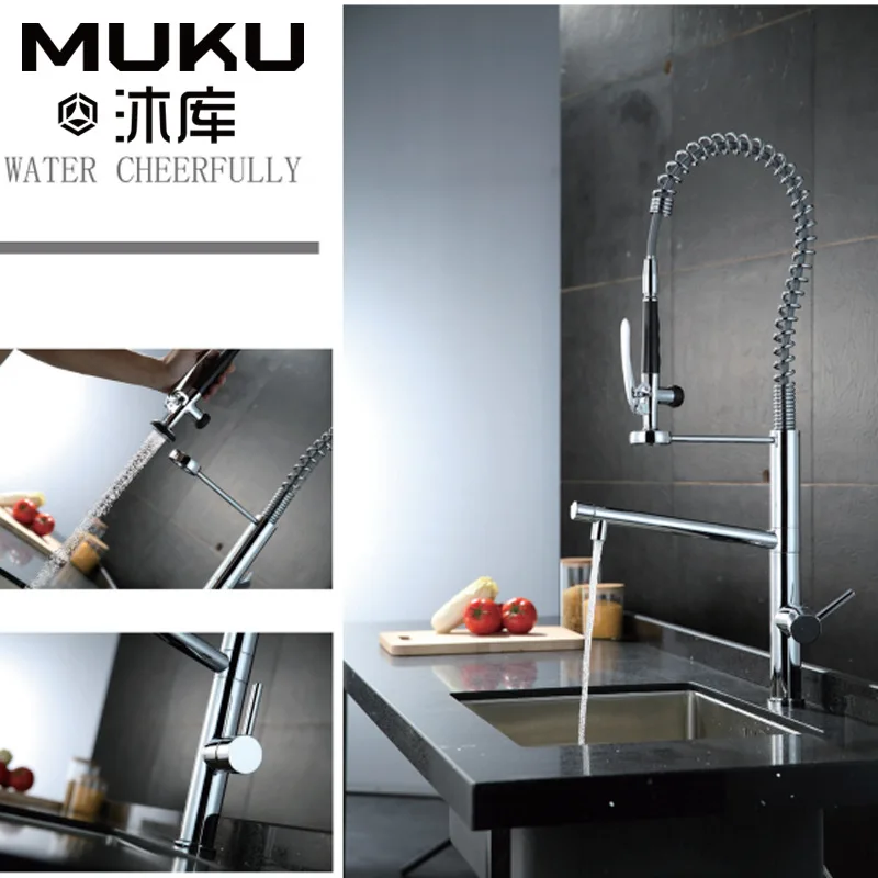 Brass Chrome Pull-out Kitchen Faucet Spring Sink Tap Hot and Cold Water Mixer Single Handle Deck Mounted Foreign Trade Faucet
Brass Chrome Pull-out Kitchen Faucet Spring Sink Tap Hot and Cold Water Mixer Single Handle Deck Mounted Foreign Trade Faucet