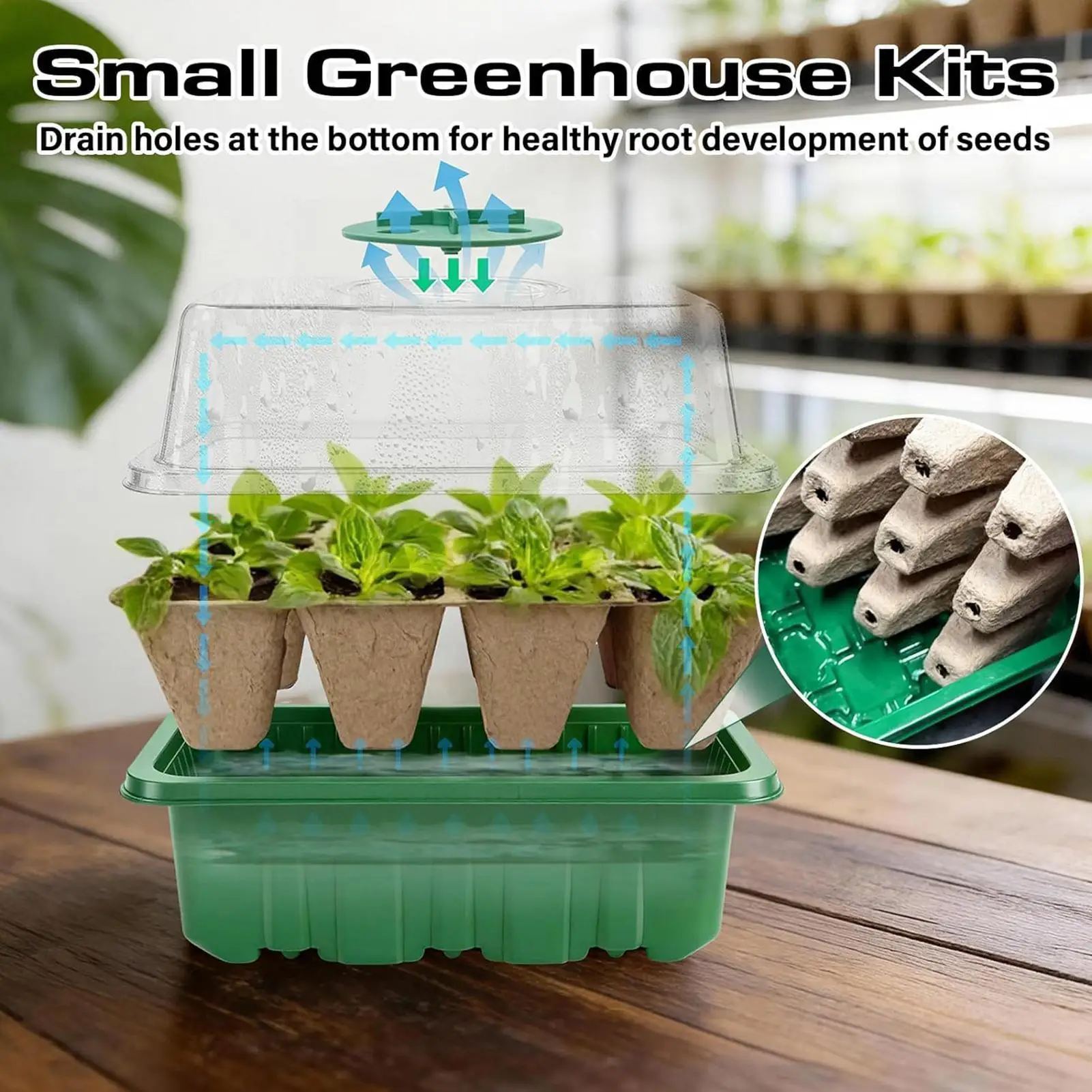 Набор для выращивания рассады из 10 предметов с дренажными отверстиями, 12-ячеечный лоток для рассады для балкона, фермы, квартиры, класса
Набор для выращивания рассады из 10 предметов с дренажными отверстиями, 12-ячеечный лоток для рассады для балкона, фермы, квартиры, класса