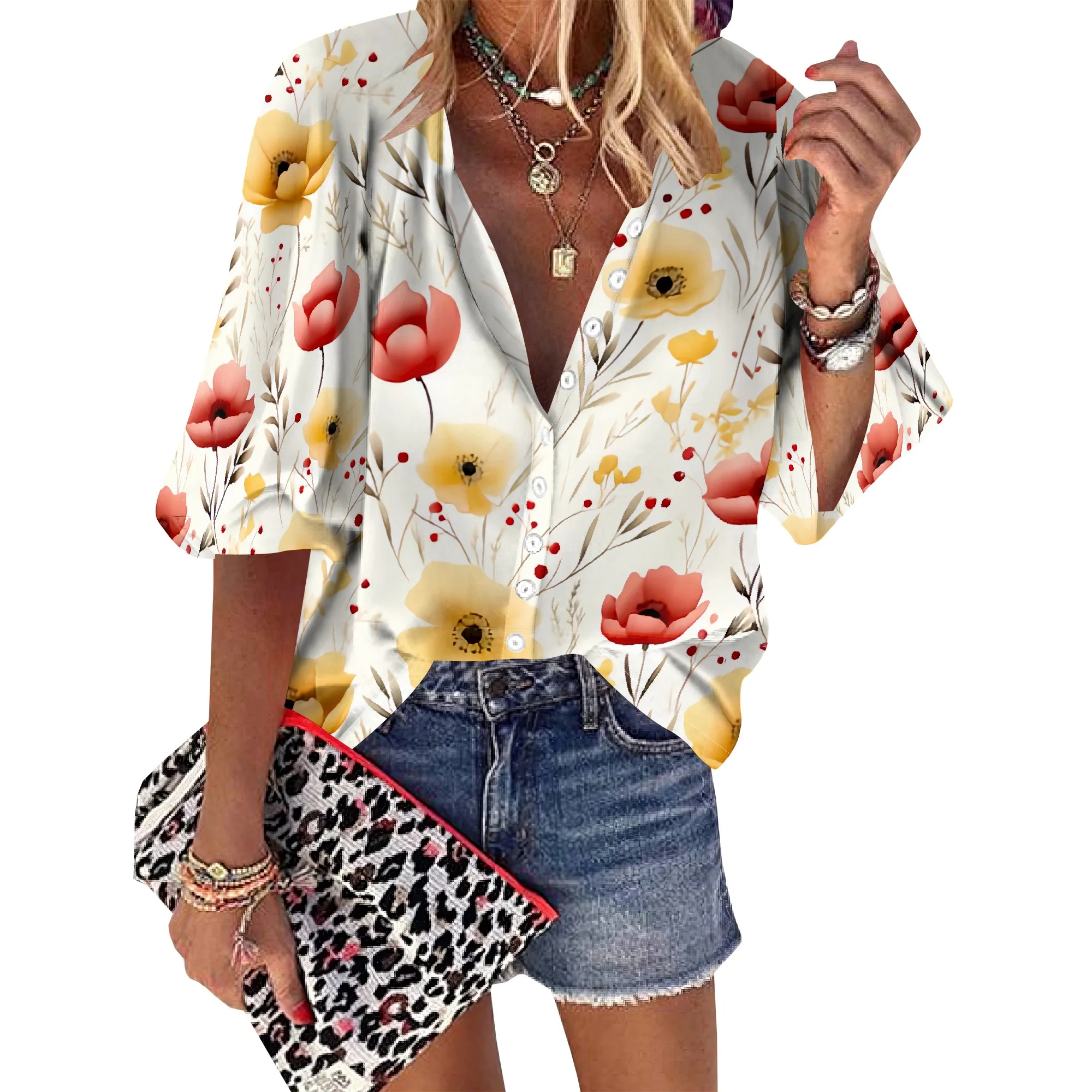 Watercolor Floral Pattern Shirts for Women Button Down Shirt Short Sleeve Loose Fit Blouse Collared Casual Work Tops
Watercolor Floral Pattern Shirts for Women Button Down Shirt Short Sleeve Loose Fit Blouse Collared Casual Work Tops