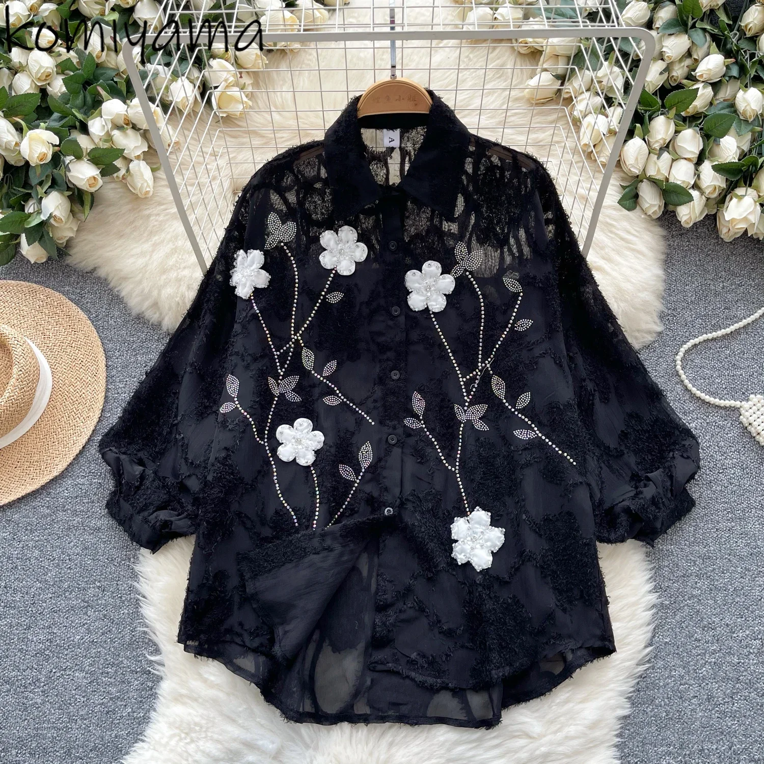 Floral Embroidery Blusas Mujer Diamonds Shirts & Blouses Long Sleeve Camisas 2025 Spring Women Clothing Laple Ropa
Floral Embroidery Blusas Mujer Diamonds Shirts & Blouses Long Sleeve Camisas 2025 Spring Women Clothing Laple Ropa
