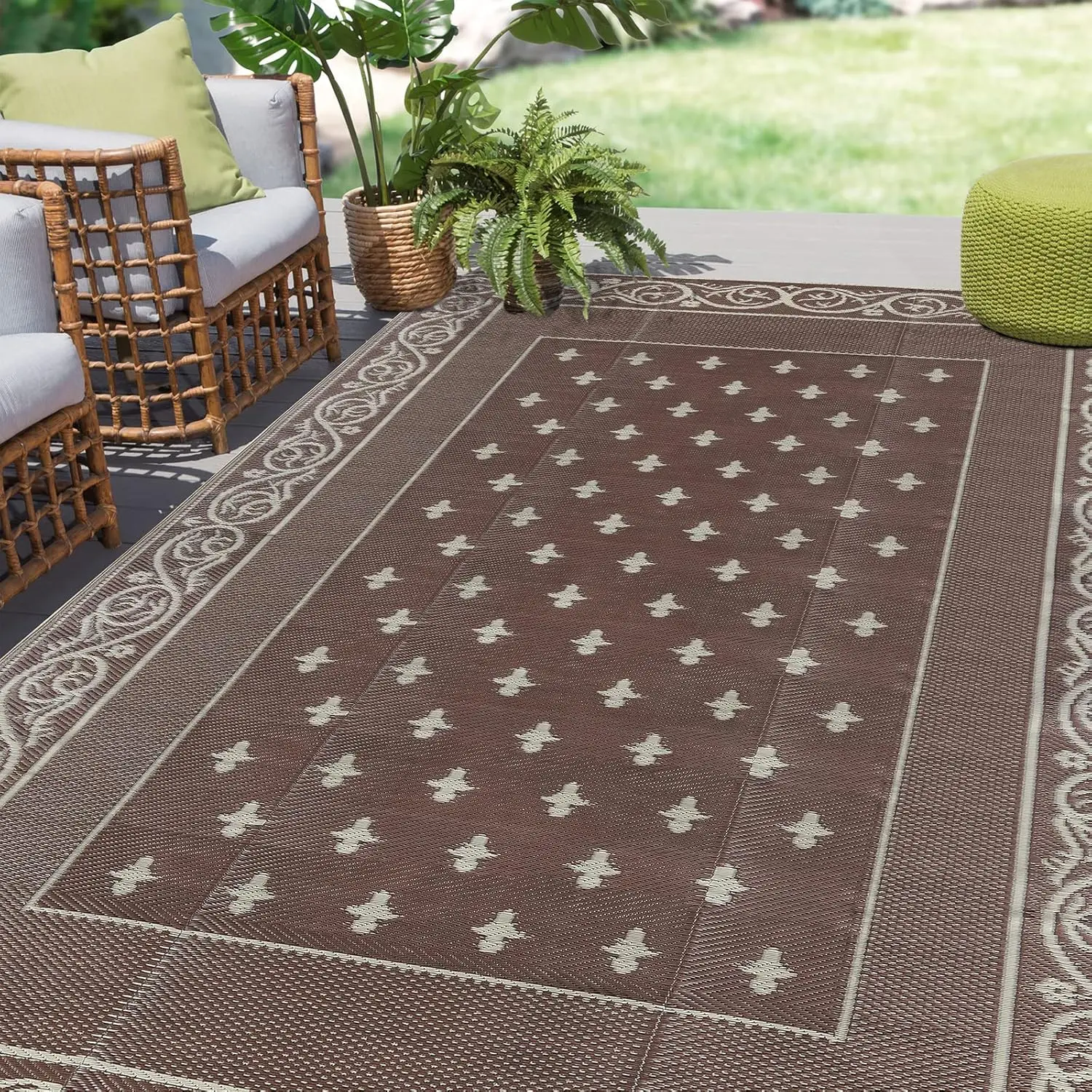 Waterproof Outdoor Rug 6x9, Reversible Plastic Straw Patio Camping Rug, Indoor Outdoor RV Mat Carpet for Deck, Camper, Porch,
Waterproof Outdoor Rug 6x9, Reversible Plastic Straw Patio Camping Rug, Indoor Outdoor RV Mat Carpet for Deck, Camper, Porch,