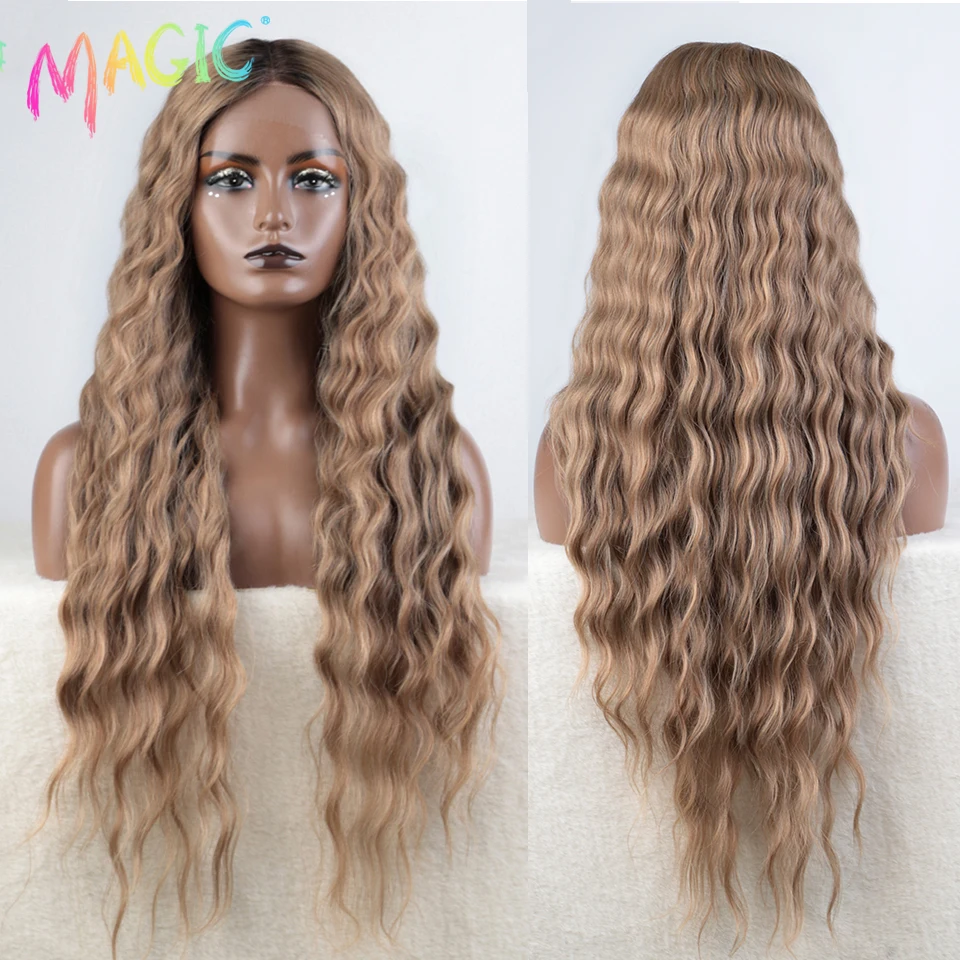 Magic Synthetic Lace Front Wigs For Women 30" Long Body Wave Lace Wig Ombre Brown Blonde Highlight Cosplay Wigs Heat Resistant
Magic Synthetic Lace Front Wigs For Women 30" Long Body Wave Lace Wig Ombre Brown Blonde Highlight Cosplay Wigs Heat Resistant