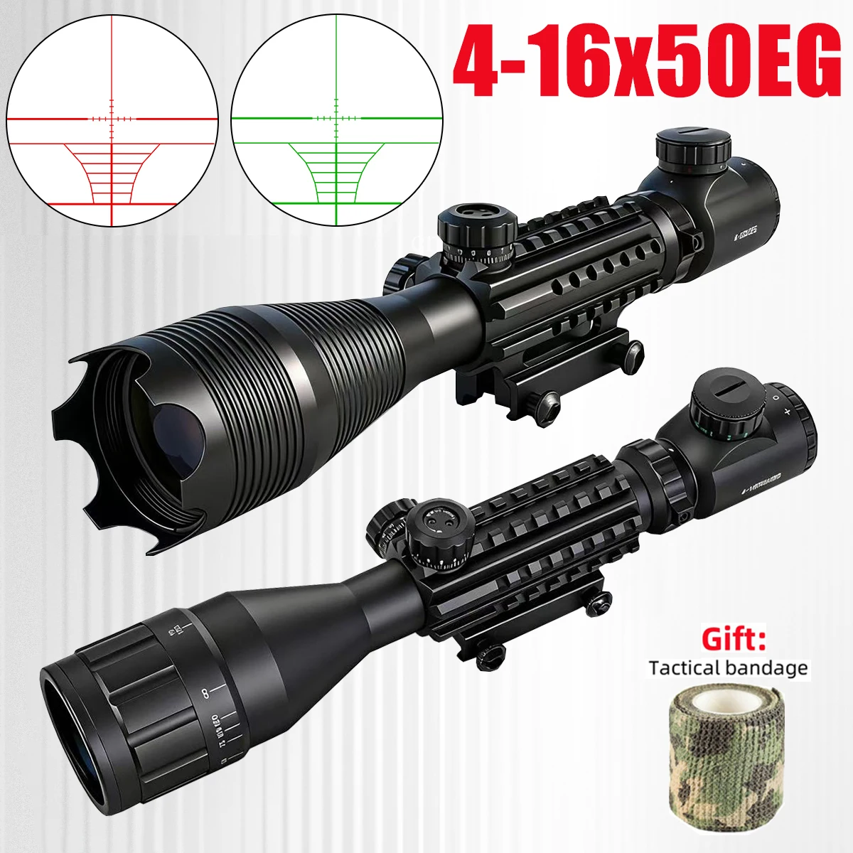 NEW 4-16x50eg Optics Red/green Illuminated Reflex Cross Reticle Hunting Scope AR15 Collimator for Picatinny Accessories
NEW 4-16x50eg Optics Red/green Illuminated Reflex Cross Reticle Hunting Scope AR15 Collimator for Picatinny Accessories