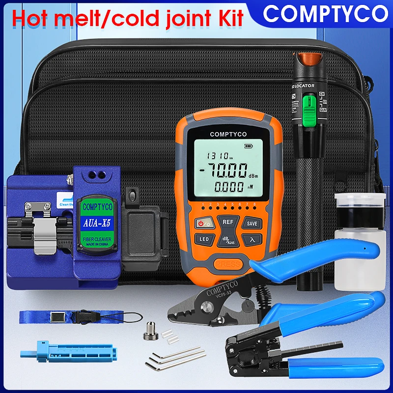 COMPTYCO AUA-M7 Optical Power Meter and 30mw Visual Fault Locator and AUA-X5 Fiber Cleaver Fiber Optic Tool Kit
COMPTYCO AUA-M7 Optical Power Meter and 30mw Visual Fault Locator and AUA-X5 Fiber Cleaver Fiber Optic Tool Kit