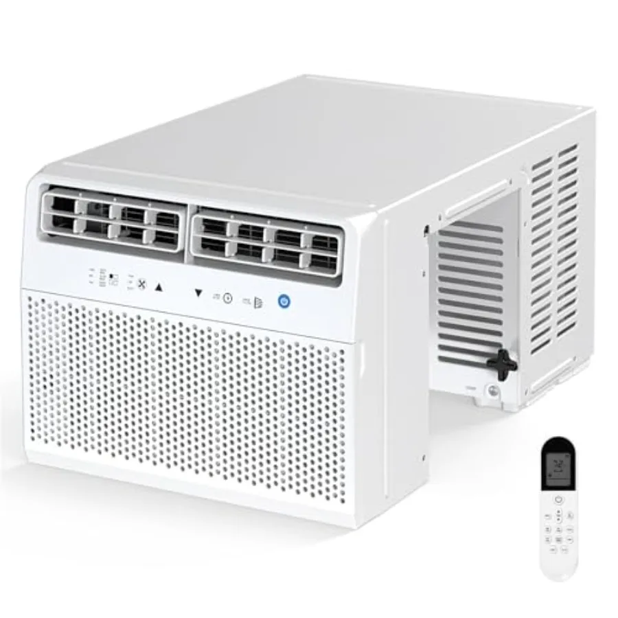 Large room window AC unit: U-shaped 12, 000 BTU saddle design with dehumidifier, white ABS plastic, cools up to 550 sq. ft, ful
Large room window AC unit: U-shaped 12, 000 BTU saddle design with dehumidifier, white ABS plastic, cools up to 550 sq. ft, ful