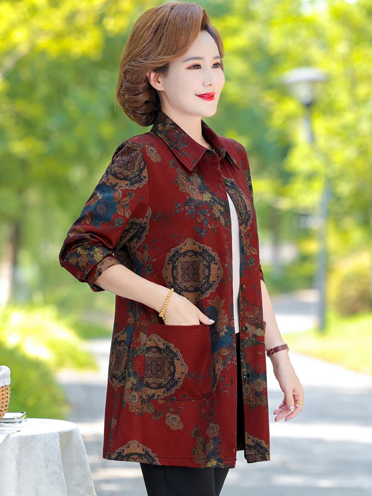 Spring Fashion Outerwear Long Coat Middle-Aged Women's Clothing Stylish Thin Cotton Blend Long Sleeve Collar Shirt
Spring Fashion Outerwear Long Coat Middle-Aged Women's Clothing Stylish Thin Cotton Blend Long Sleeve Collar Shirt