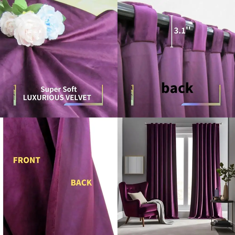 Роскошные бархатные шторы виноградно-фиолетового цвета, плотные шторы с термоизоляцией для гостиной и спальни, 52 x 108, комплект из 2 панелей
Роскошные бархатные шторы виноградно-фиолетового цвета, плотные шторы с термоизоляцией для гостиной и спальни, 52 x 108, комплект из 2 панелей