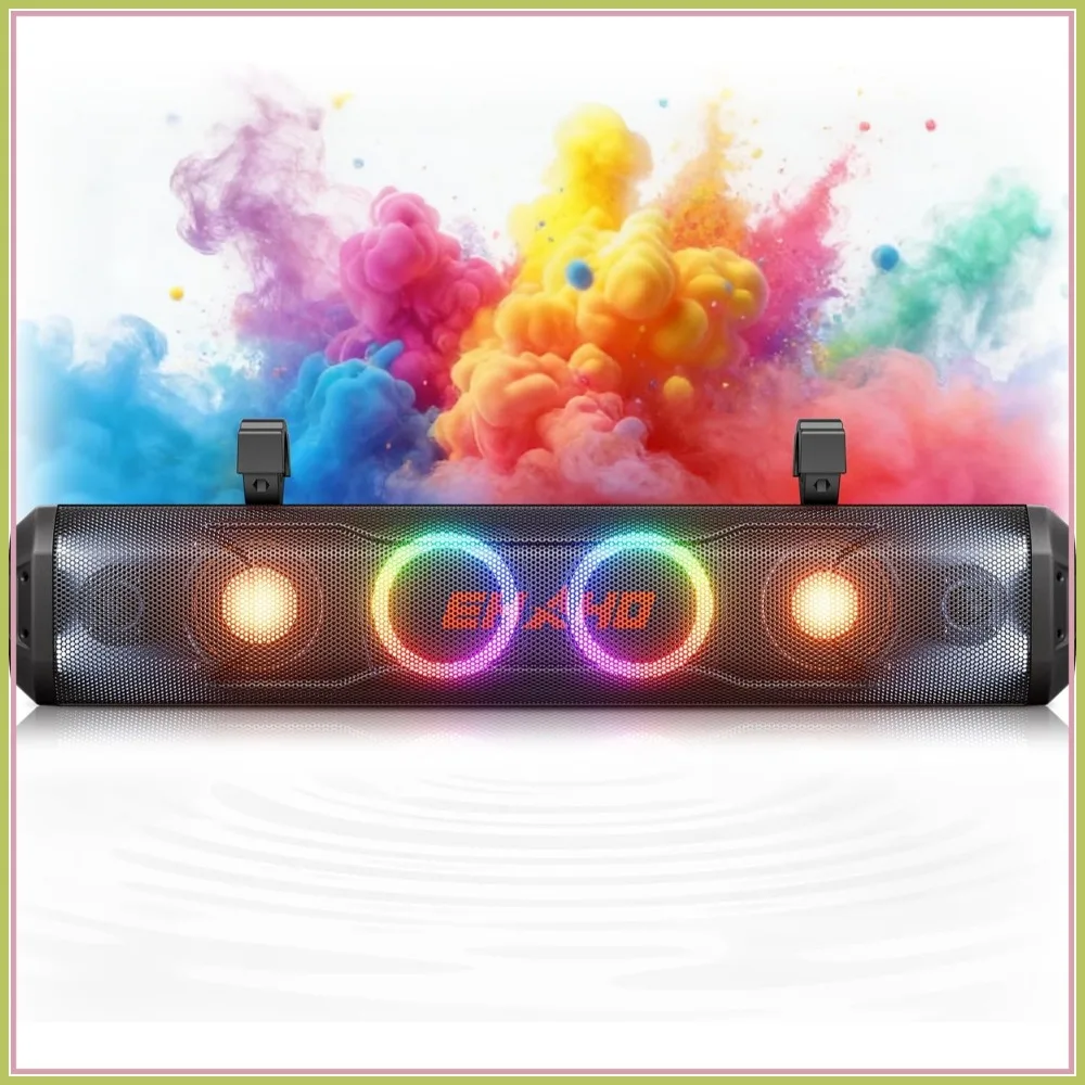 26 Inch 6 Speaker UTV Sound Bar,Bluetooth Golf Cart Speakers with RGB & Strobe Light,IP66 Waterproof ATV Speaker System for SXS
26 Inch 6 Speaker UTV Sound Bar,Bluetooth Golf Cart Speakers with RGB & Strobe Light,IP66 Waterproof ATV Speaker System for SXS