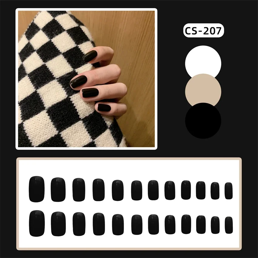 24Pcs/Set Long Mini Black Fake Nail Solid Color Design Simple Acrylic Wearing False Nails French Artificial Press on Nail Tips
24Pcs/Set Long Mini Black Fake Nail Solid Color Design Simple Acrylic Wearing False Nails French Artificial Press on Nail Tips