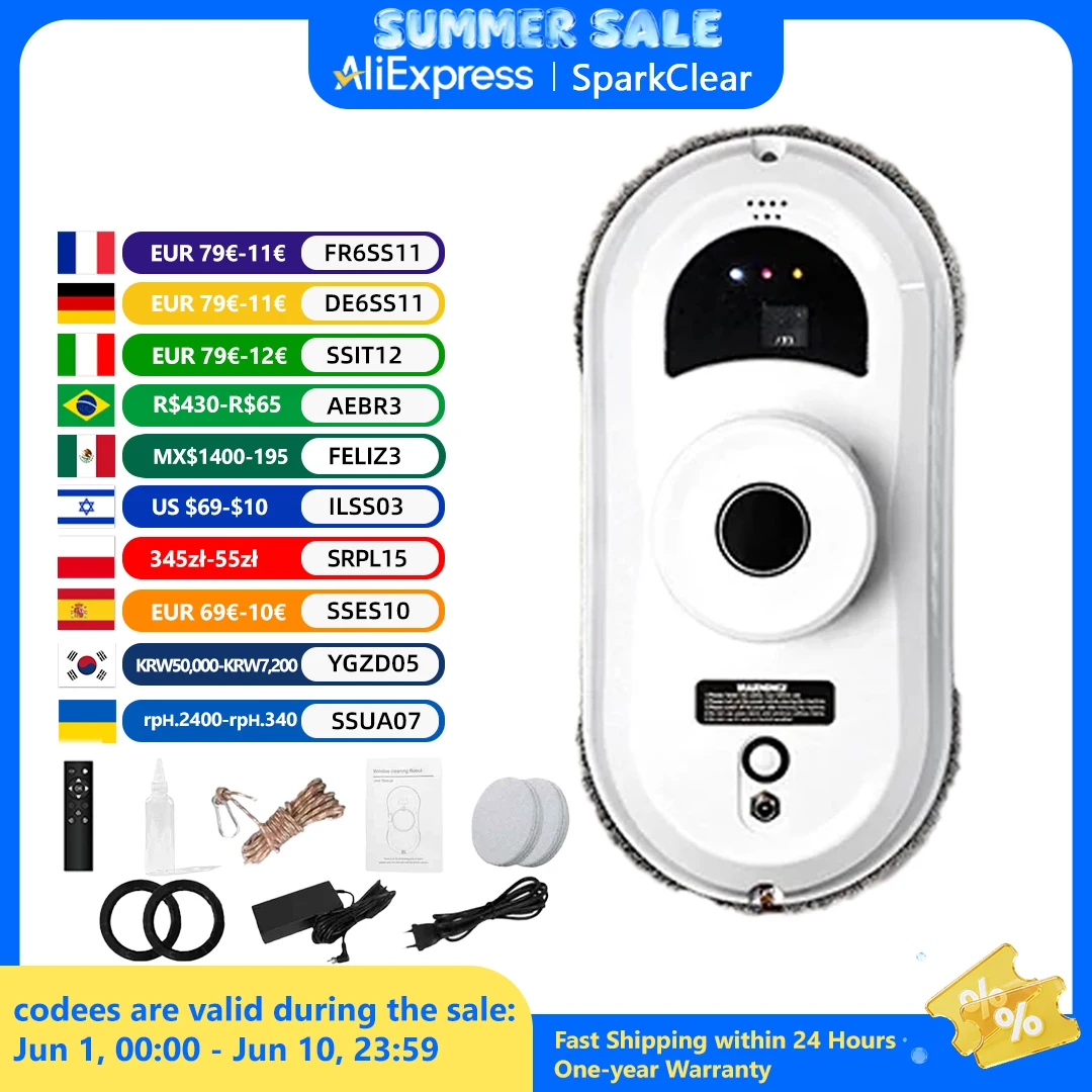 Window Vacuum Cleaning Robot Smart Window Glass Washer Electric Glass Limpiacristale Remote Control Automatic Window Cleaner
Window Vacuum Cleaning Robot Smart Window Glass Washer Electric Glass Limpiacristale Remote Control Automatic Window Cleaner