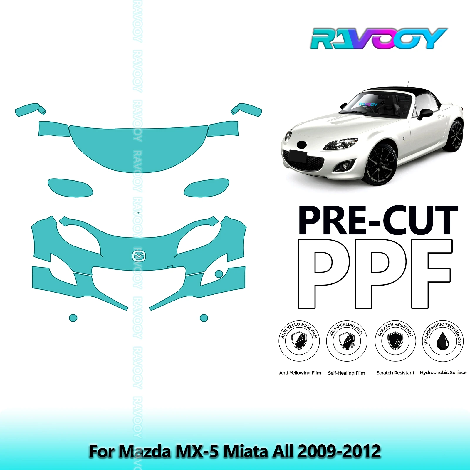 8.5Mil Precut Paint Protection Film PPF Clear Bra Front Kit For Mazda MX-5 Miata All 2009-2012
8.5Mil Precut Paint Protection Film PPF Clear Bra Front Kit For Mazda MX-5 Miata All 2009-2012