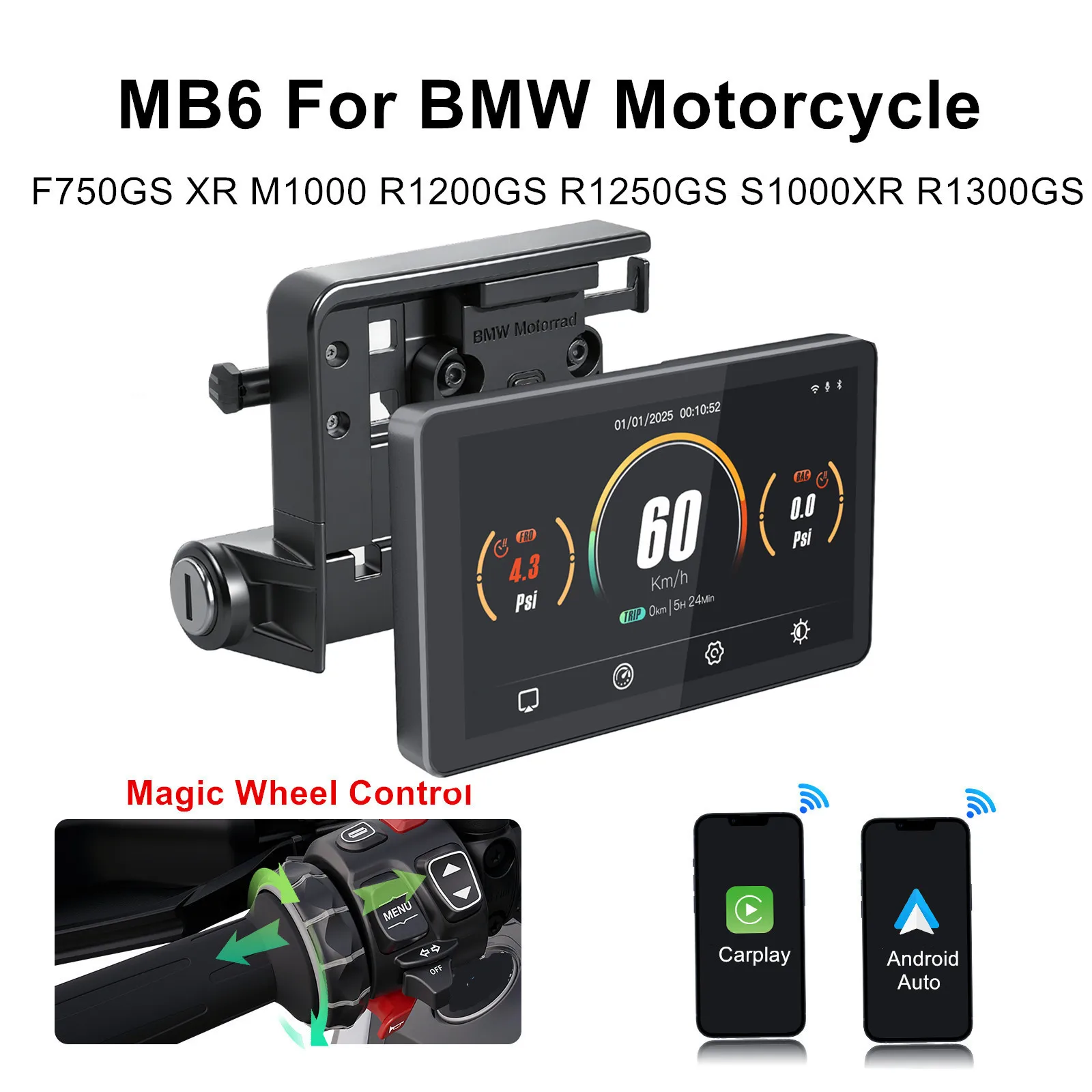 Wireless CarPlay Motorcycle Android Auto Portable Digital Dashboard Navigation Screen For BMW F750GS R1200GS R1250GS R1300GS
Wireless CarPlay Motorcycle Android Auto Portable Digital Dashboard Navigation Screen For BMW F750GS R1200GS R1250GS R1300GS