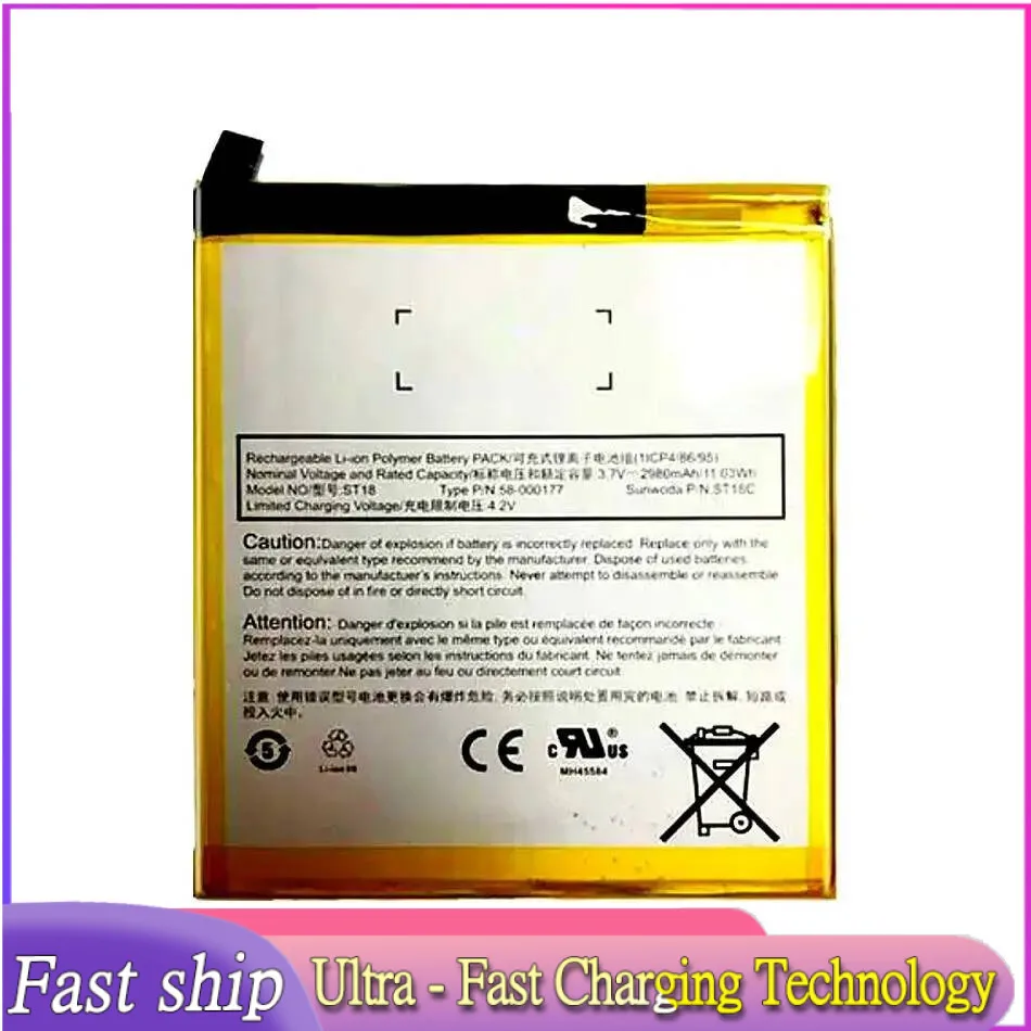 ST18 ST18C 2980 мАч Сменный аккумулятор премиум-класса для ноутбука Amazon Fire 7 7-го поколения 2017 58-000177 GB-S10-308594-060L
ST18 ST18C 2980 мАч Сменный аккумулятор премиум-класса для ноутбука Amazon Fire 7 7-го поколения 2017 58-000177 GB-S10-308594-060L