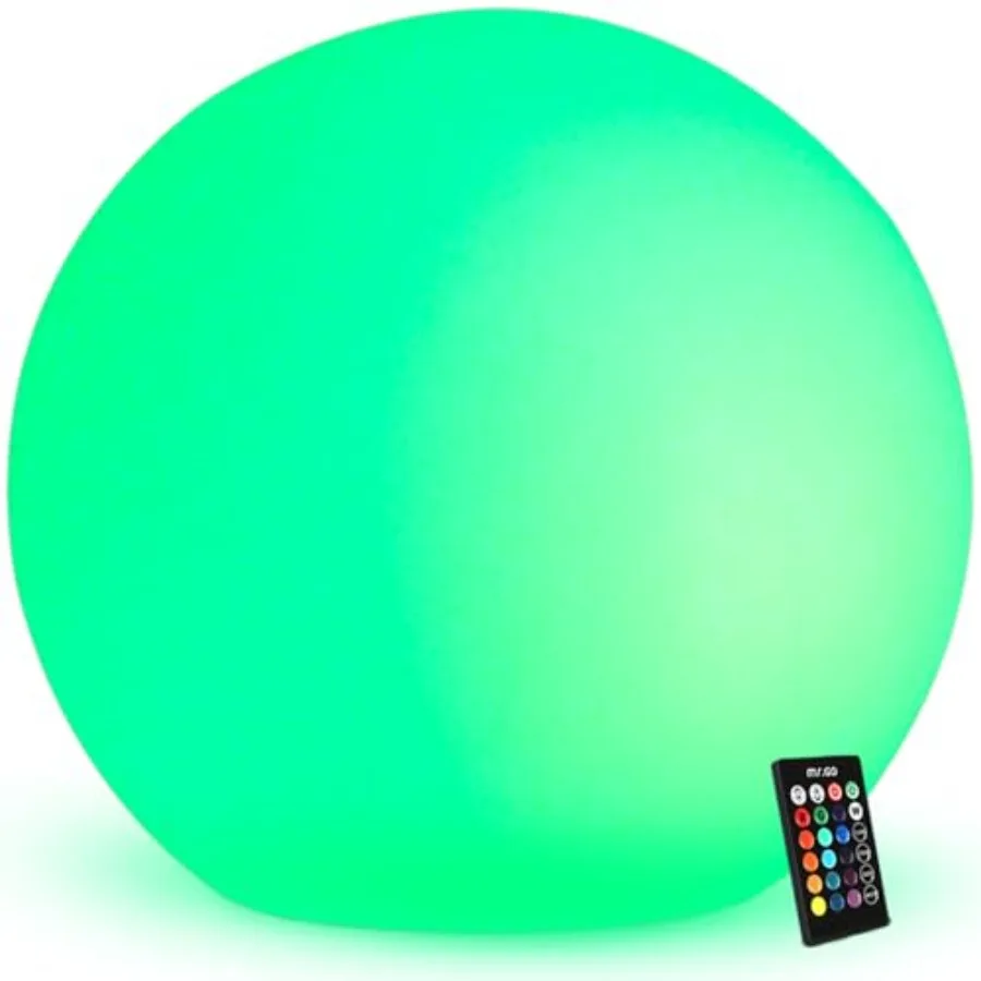 20-inch Rechargeable LED Ball Light, Waterproof Outdoor Globe Lights w/Remote, 16 RGB Color Changing Glowing Orb, 4400mAh Dimma
20-inch Rechargeable LED Ball Light, Waterproof Outdoor Globe Lights w/Remote, 16 RGB Color Changing Glowing Orb, 4400mAh Dimma
